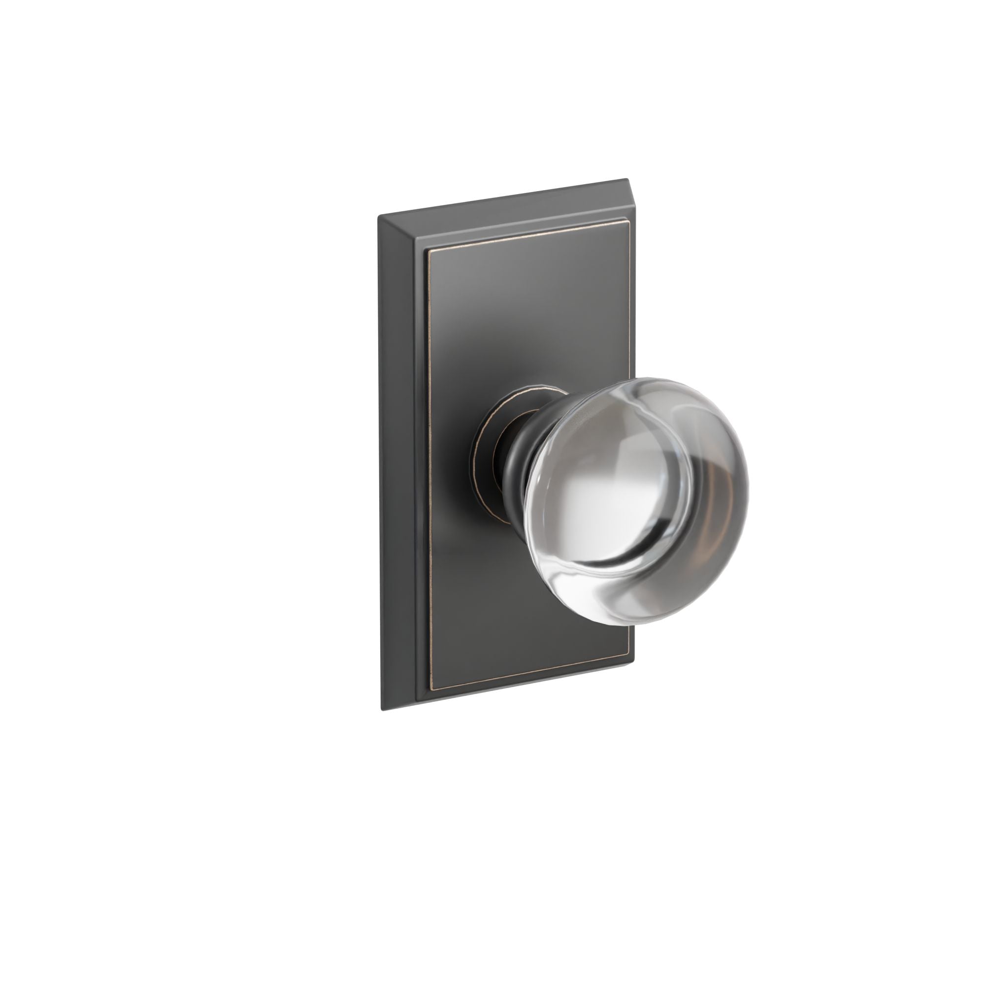 Emtek Concealed Fastener Providence Glass Knob Set With Rectangular Rosette