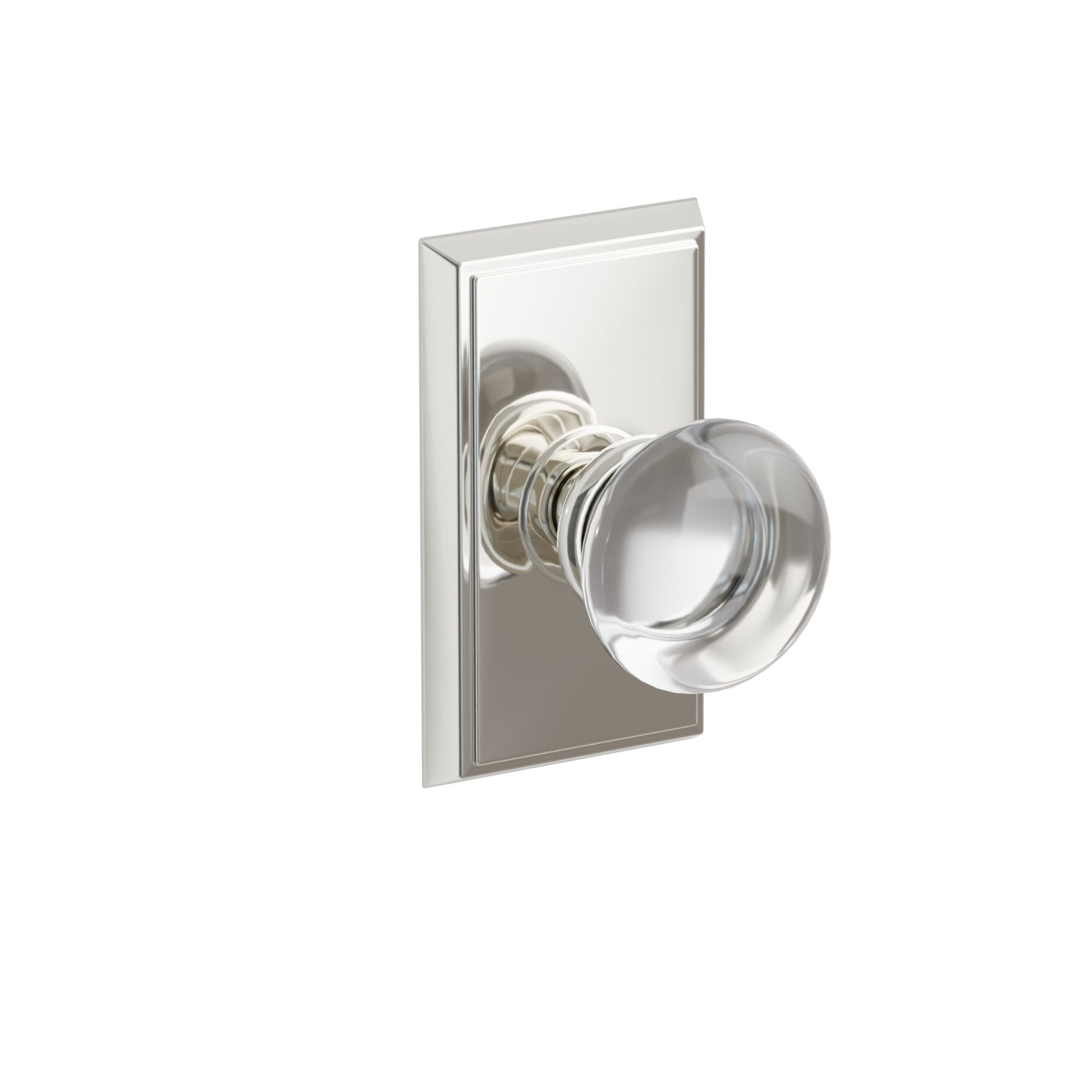 Emtek Concealed Fastener Providence Glass Knob Set With Rectangular Rosette