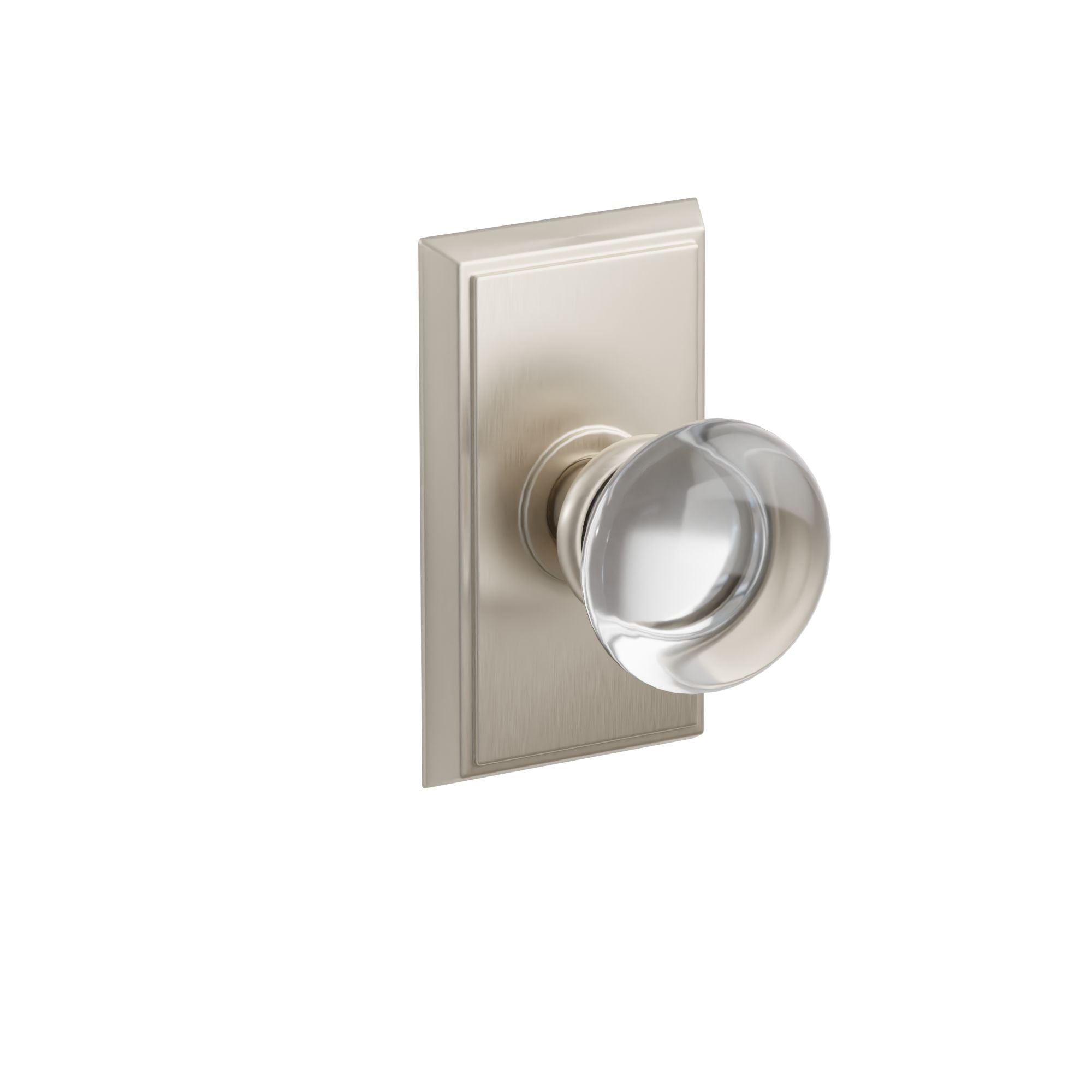 Emtek Concealed Fastener Providence Glass Knob Set With Rectangular Rosette