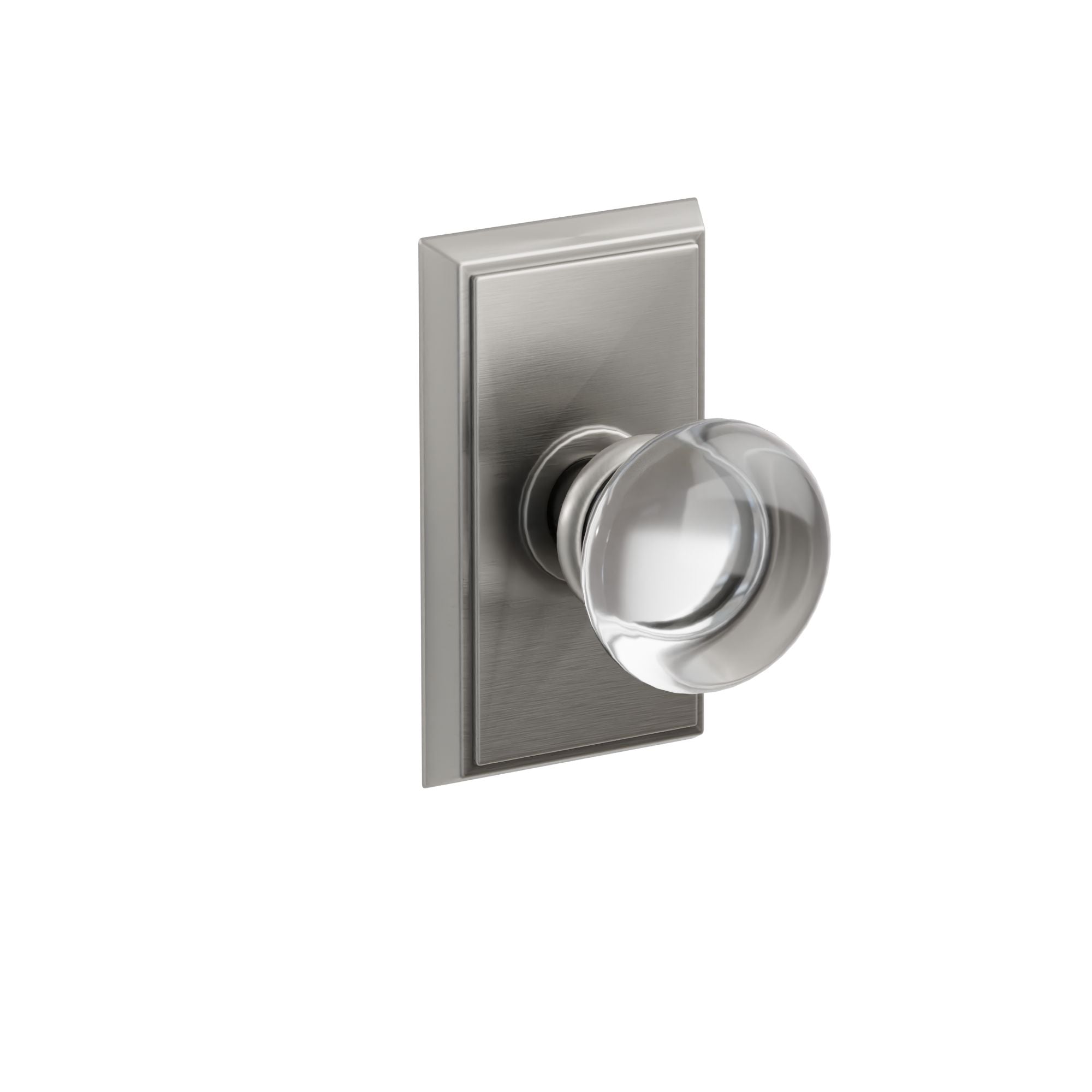 Emtek Concealed Fastener Providence Glass Knob Set With Rectangular Rosette