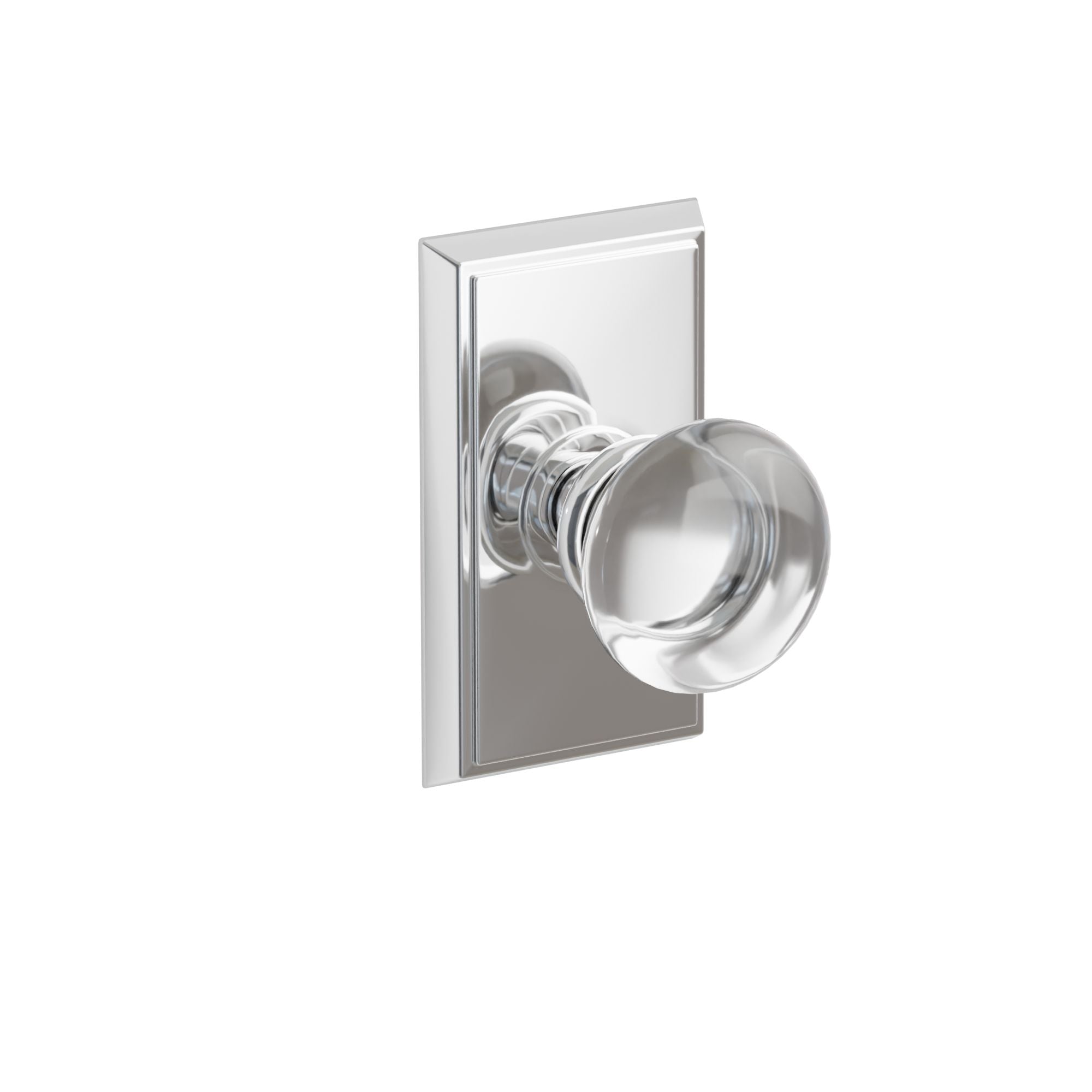 Emtek Concealed Fastener Providence Glass Knob Set With Rectangular Rosette