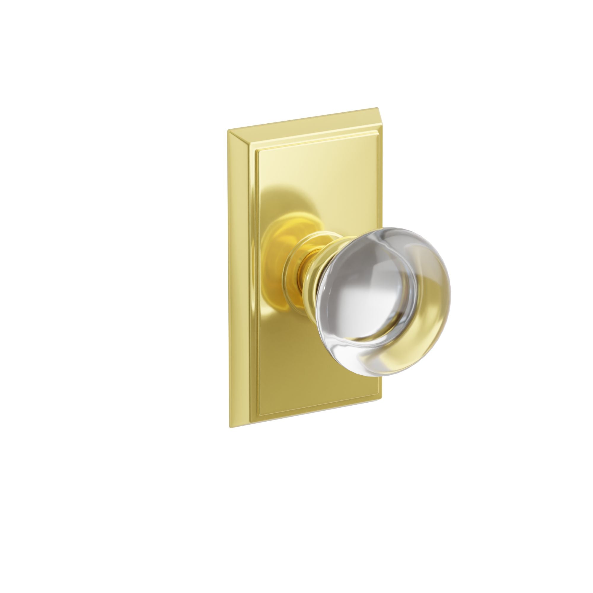 Emtek Concealed Fastener Providence Glass Knob Set With Rectangular Rosette