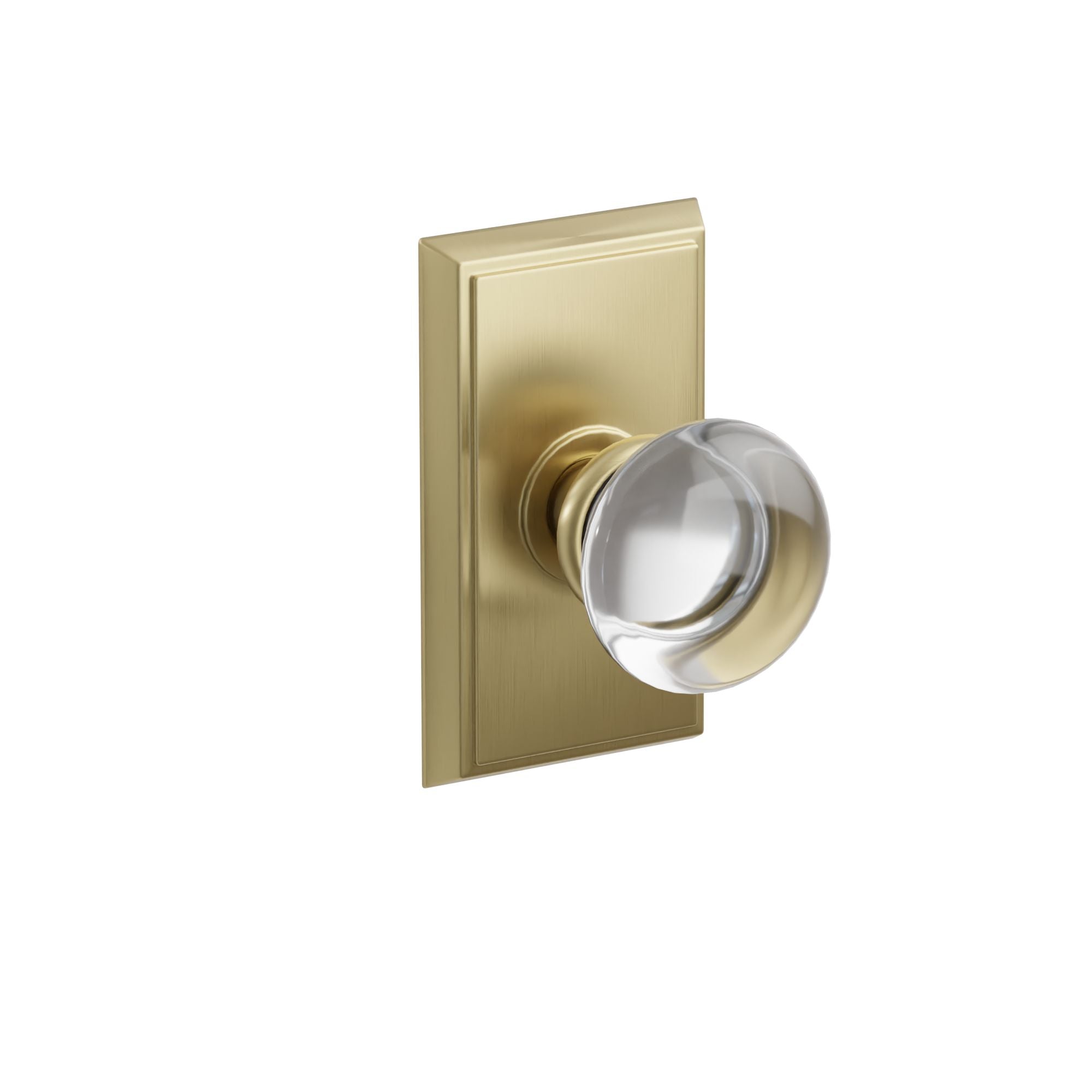 Emtek Concealed Fastener Providence Glass Knob Set With Rectangular Rosette