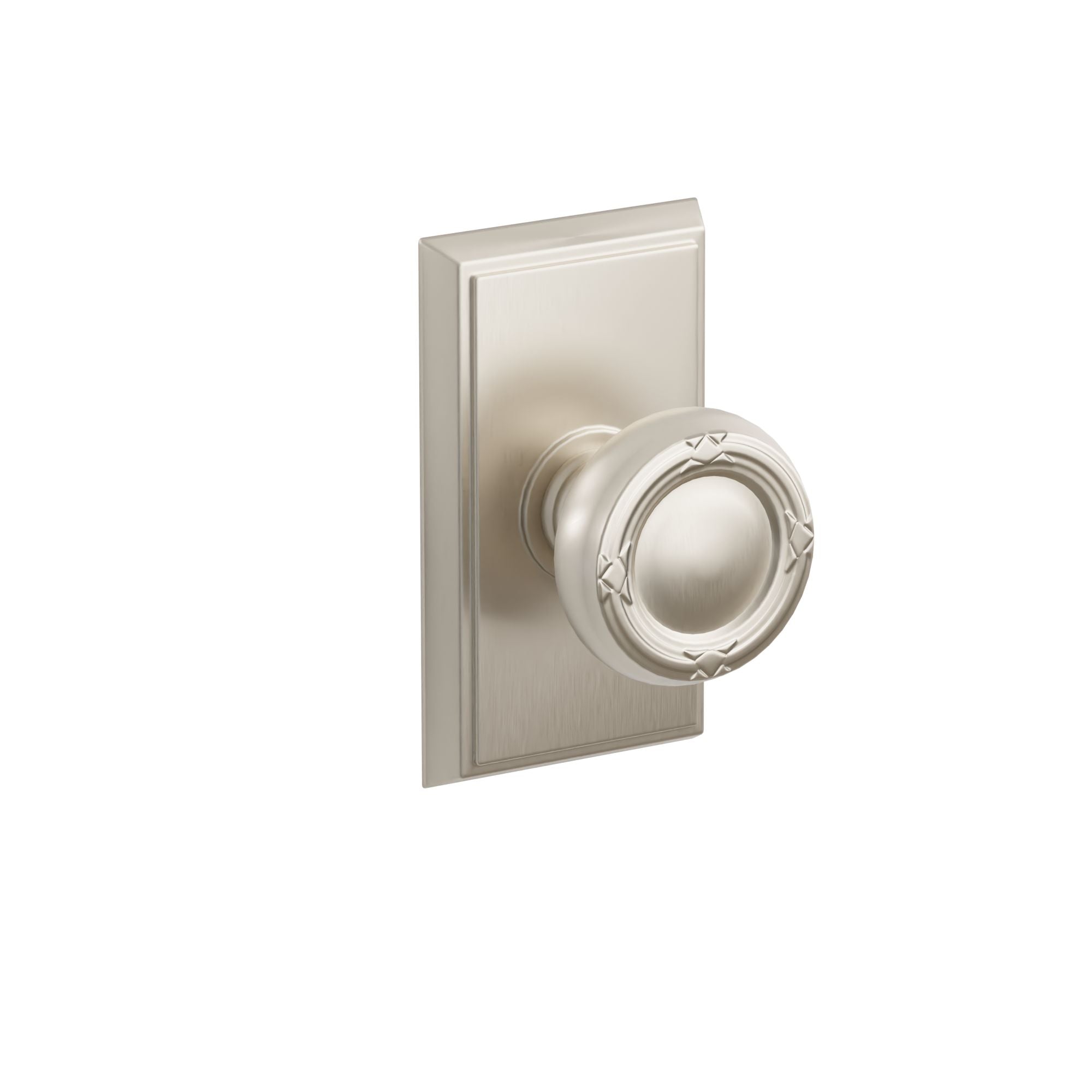 Emtek Concealed Fastener Ribbon & Reed Knob Set with Rectangular Rosette