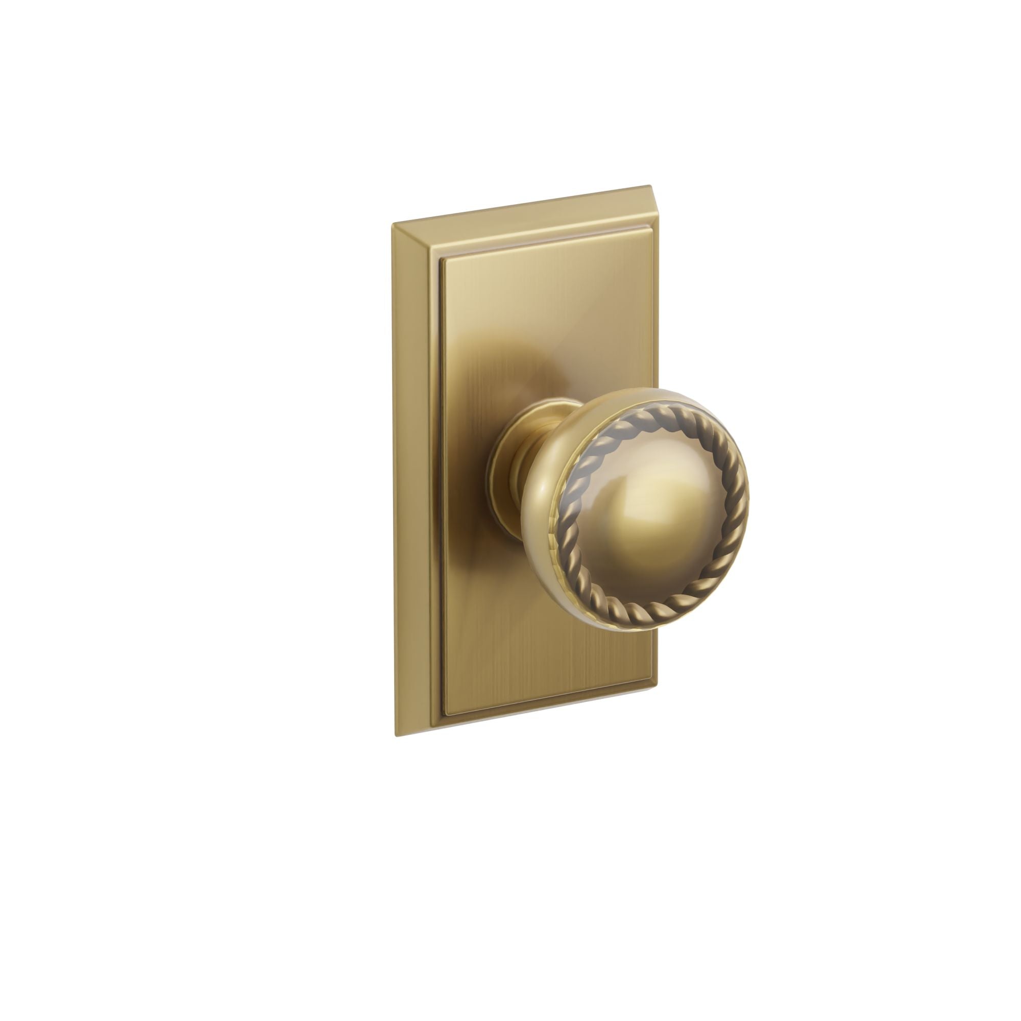 Emtek Concealed Fastener Rope Knob Set With Rectangular Rosette