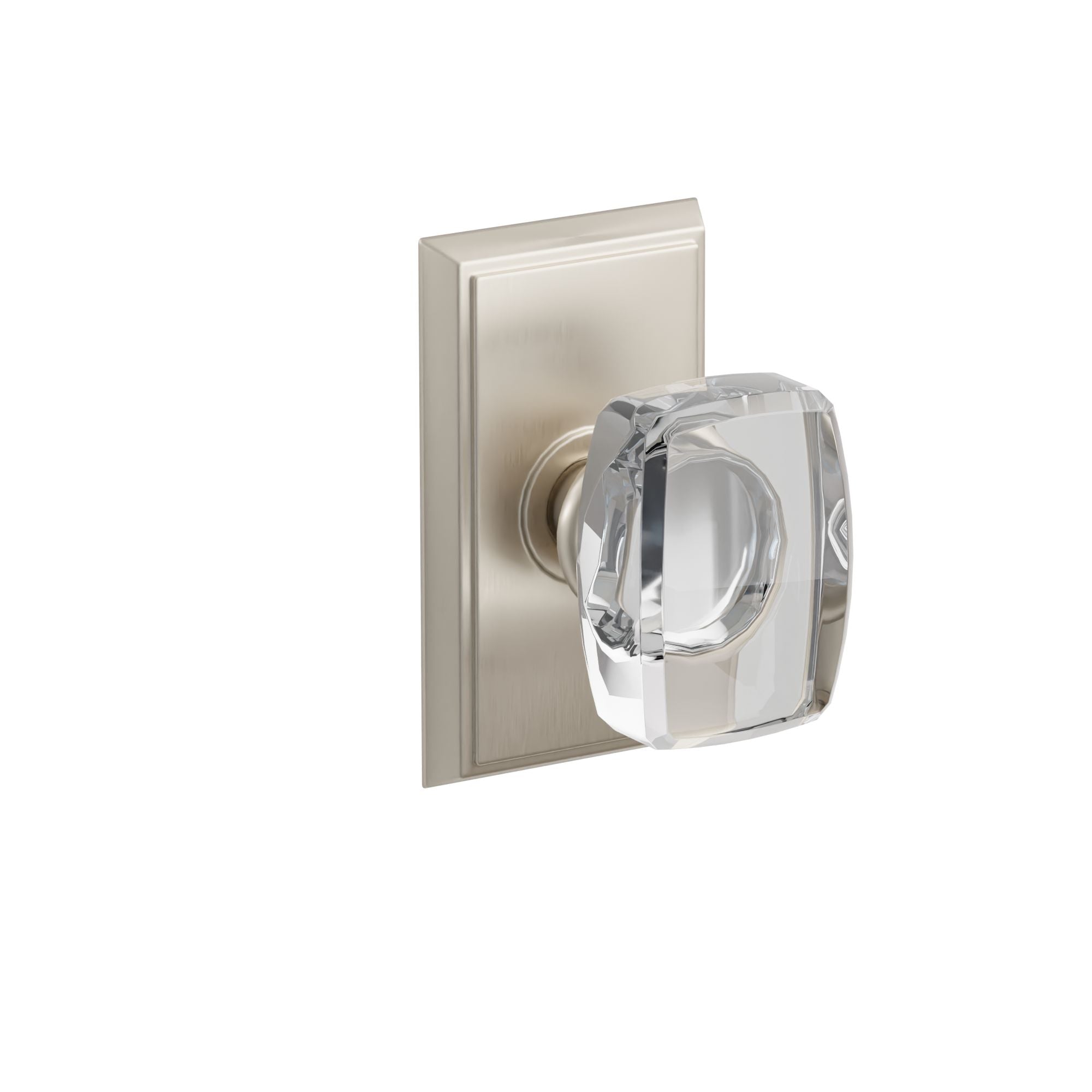 Emtek Concealed Fastener Windsor Glass Knob Set With Rectangular Rosette