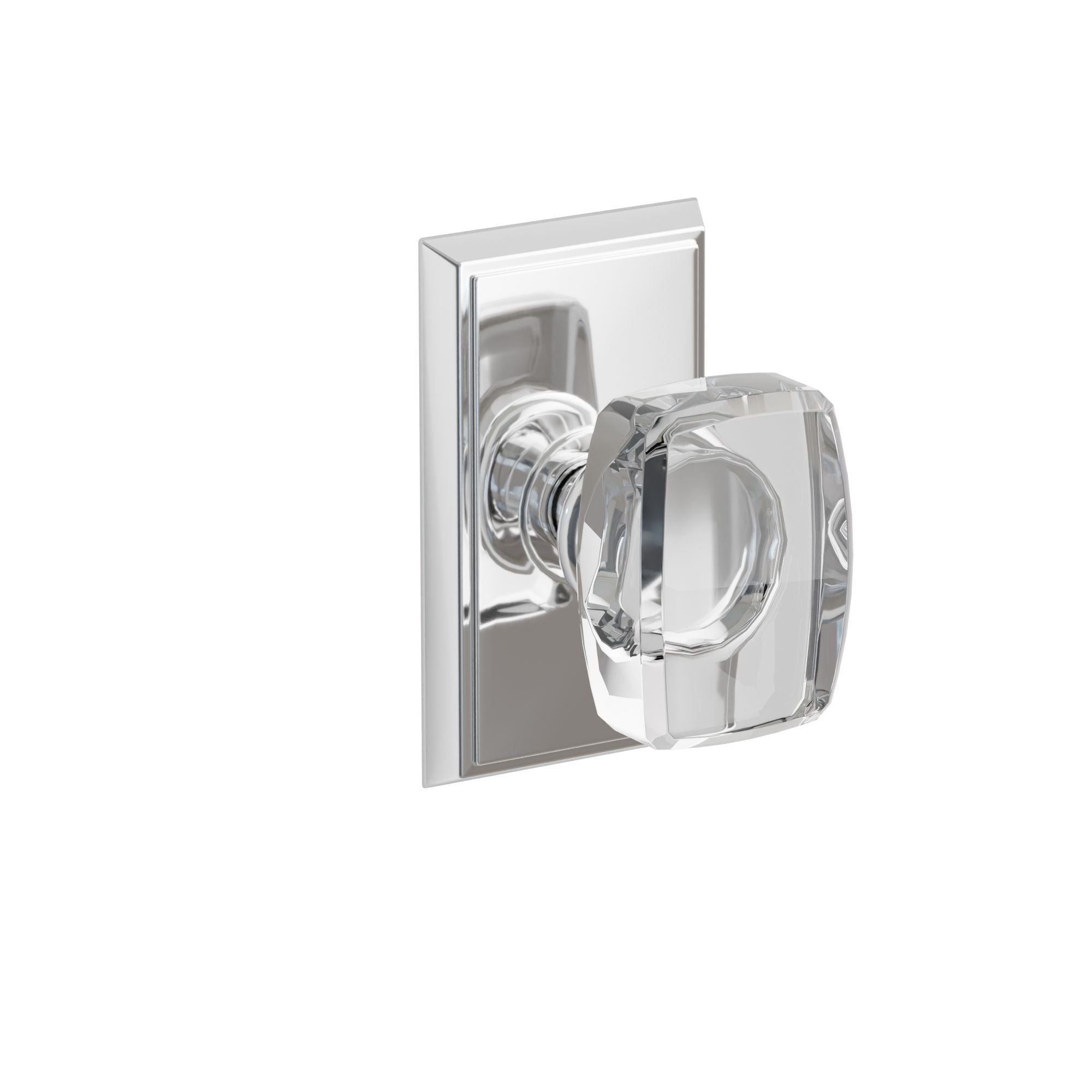 Emtek Concealed Fastener Windsor Glass Knob Set With Rectangular Rosette