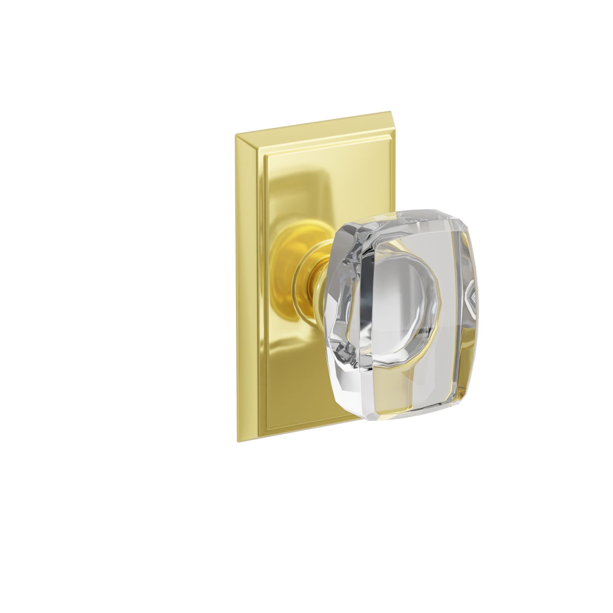 Emtek Concealed Fastener Windsor Glass Knob Set With Rectangular Rosette