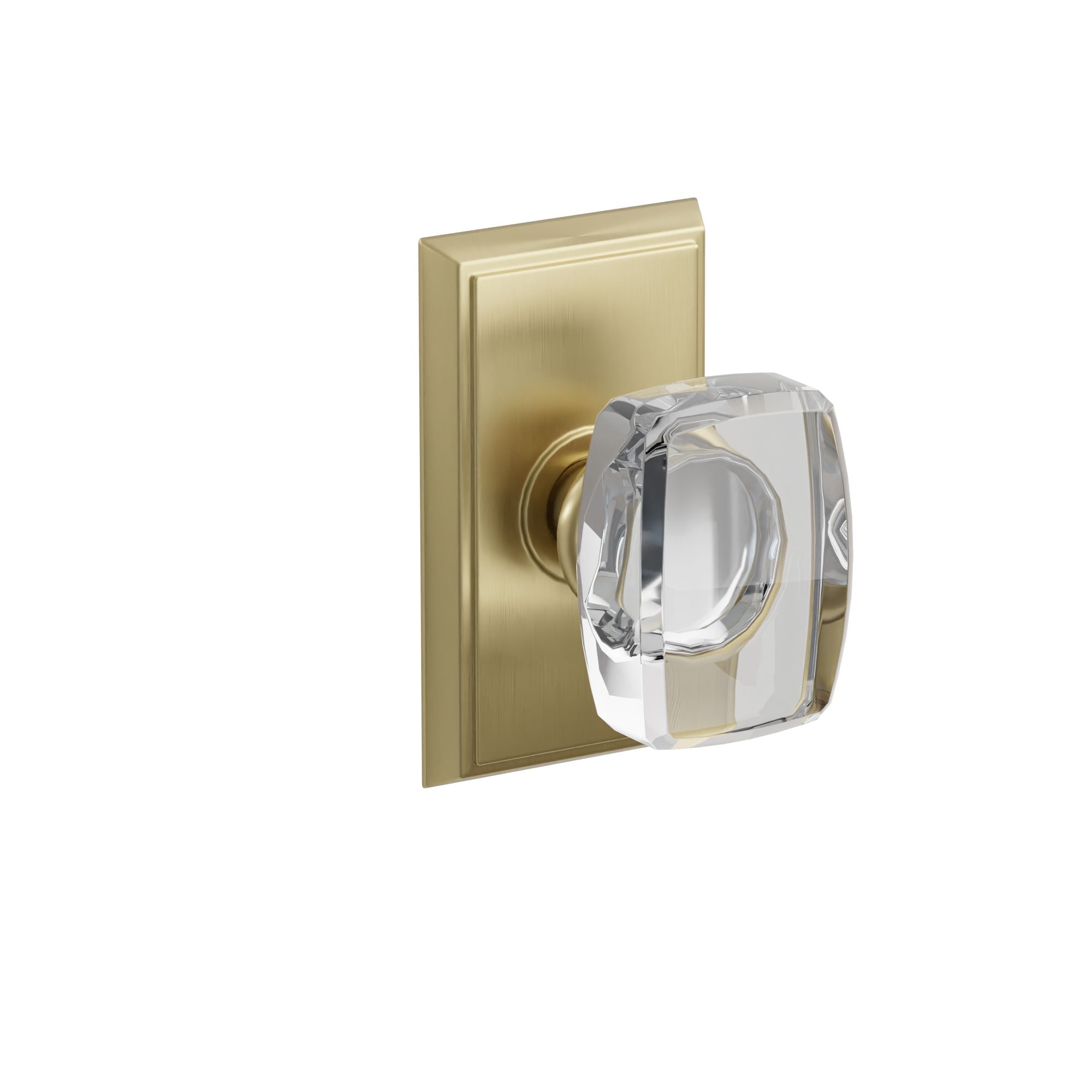 Emtek Concealed Fastener Windsor Glass Knob Set With Rectangular Rosette