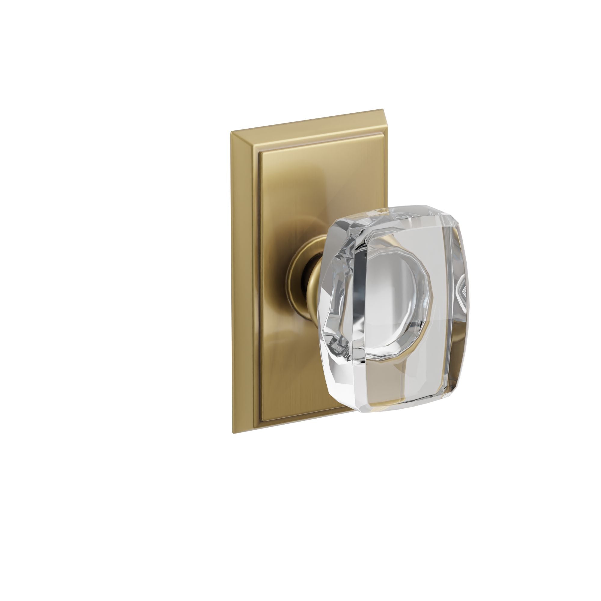 Emtek Concealed Fastener Windsor Glass Knob Set With Rectangular Rosette