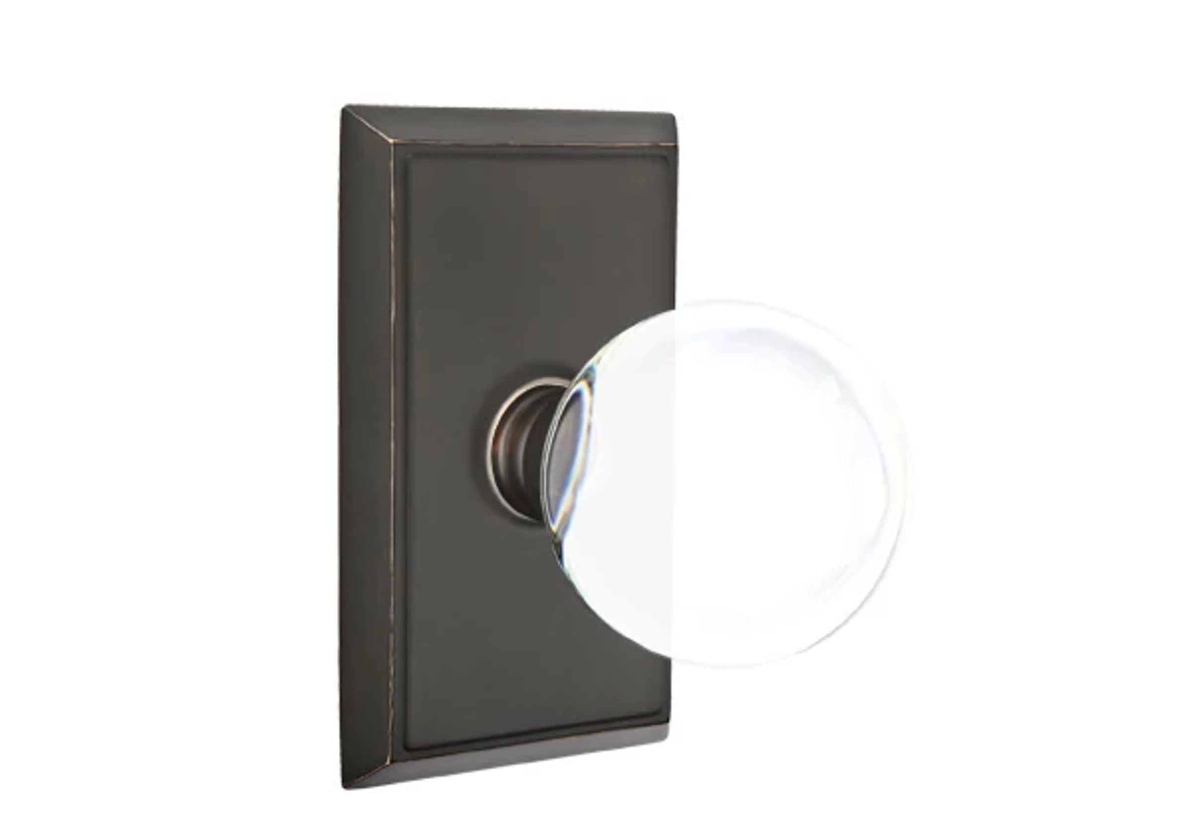 Emtek Concealed Fastener Bristol Glass Knob Set with Rectangular Rosette