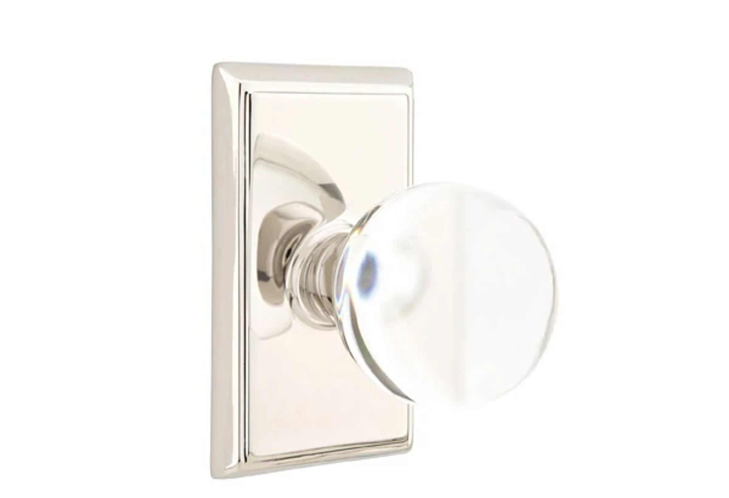 Emtek Concealed Fastener Bristol Glass Knob Set with Rectangular Rosette