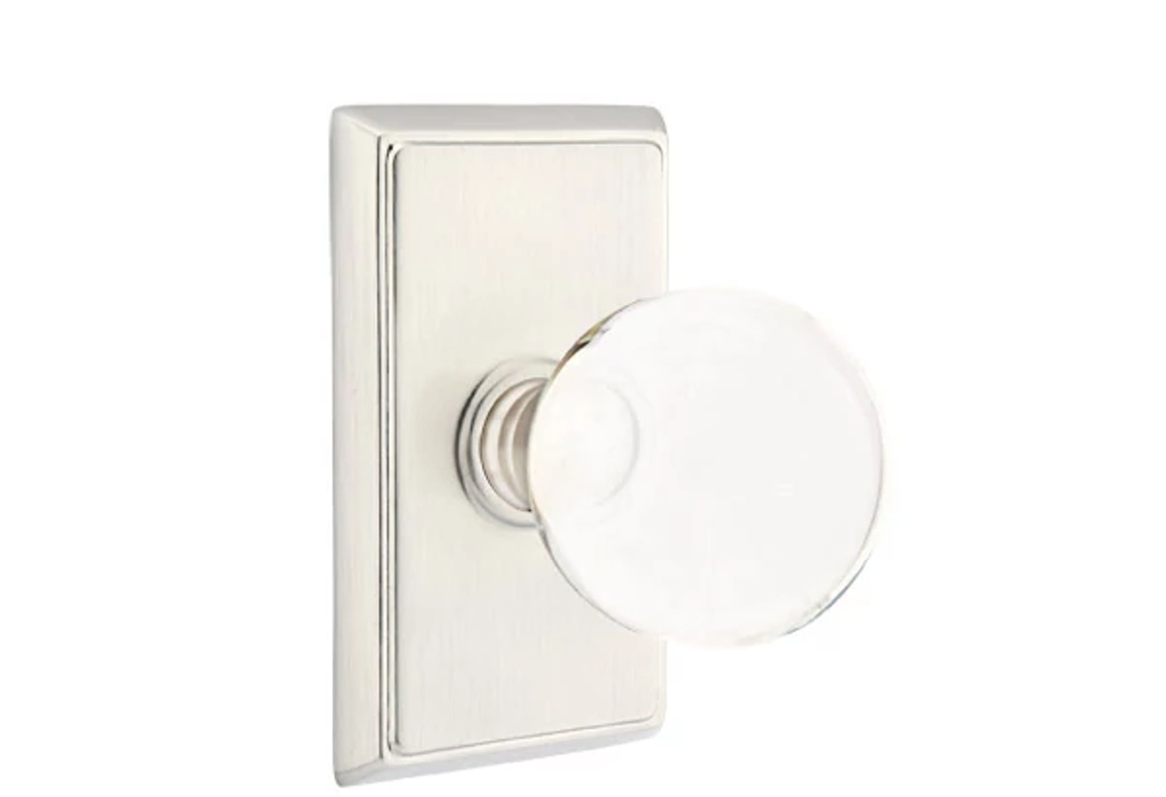 Emtek Concealed Fastener Bristol Glass Knob Set with Rectangular Rosette
