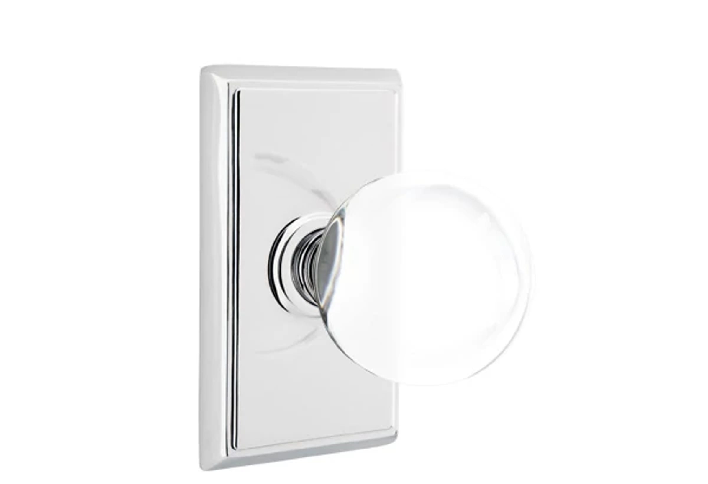 Emtek Bristol Glass Knob Set with Rectangular Rosette