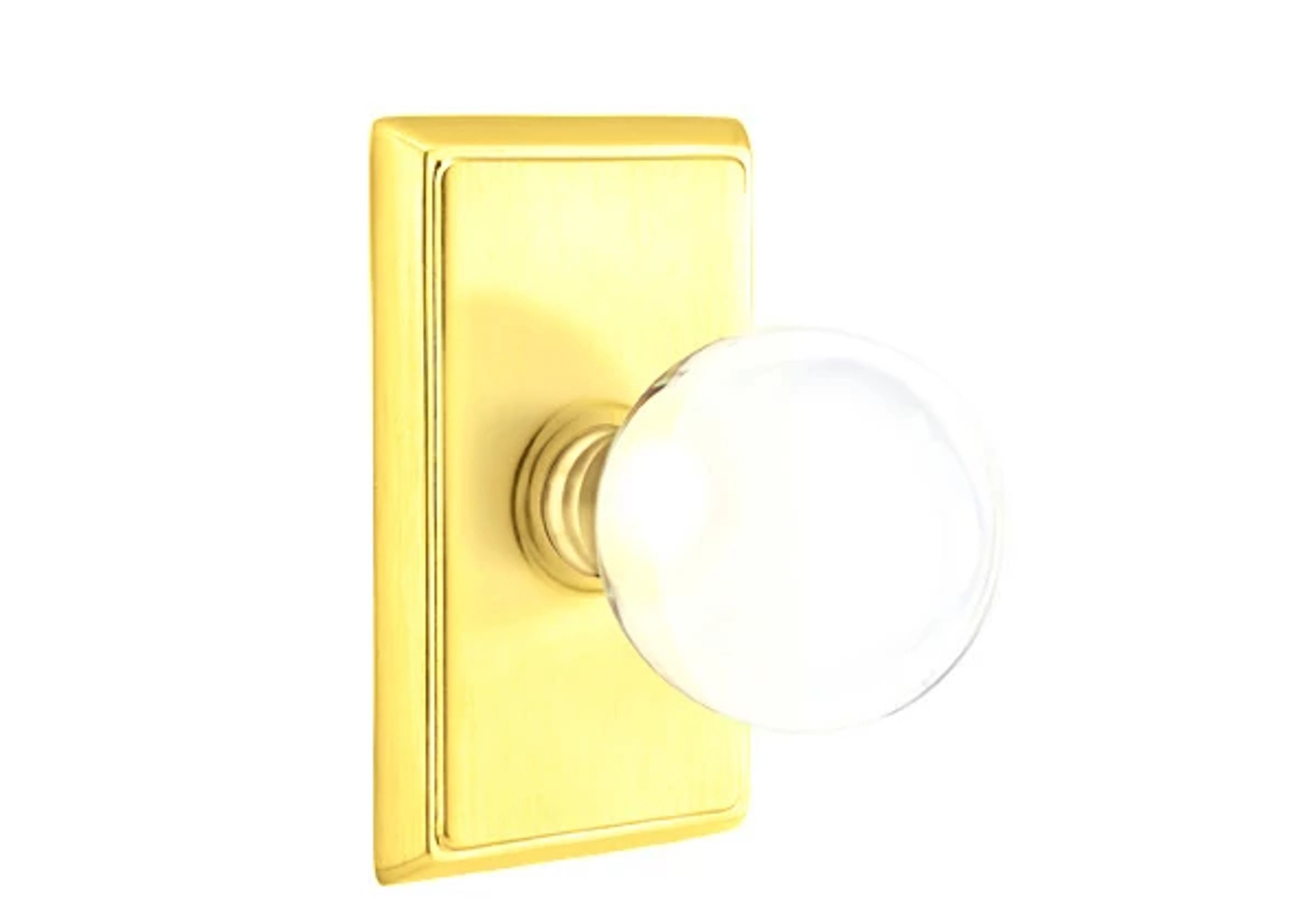Emtek Concealed Fastener Bristol Glass Knob Set with Rectangular Rosette