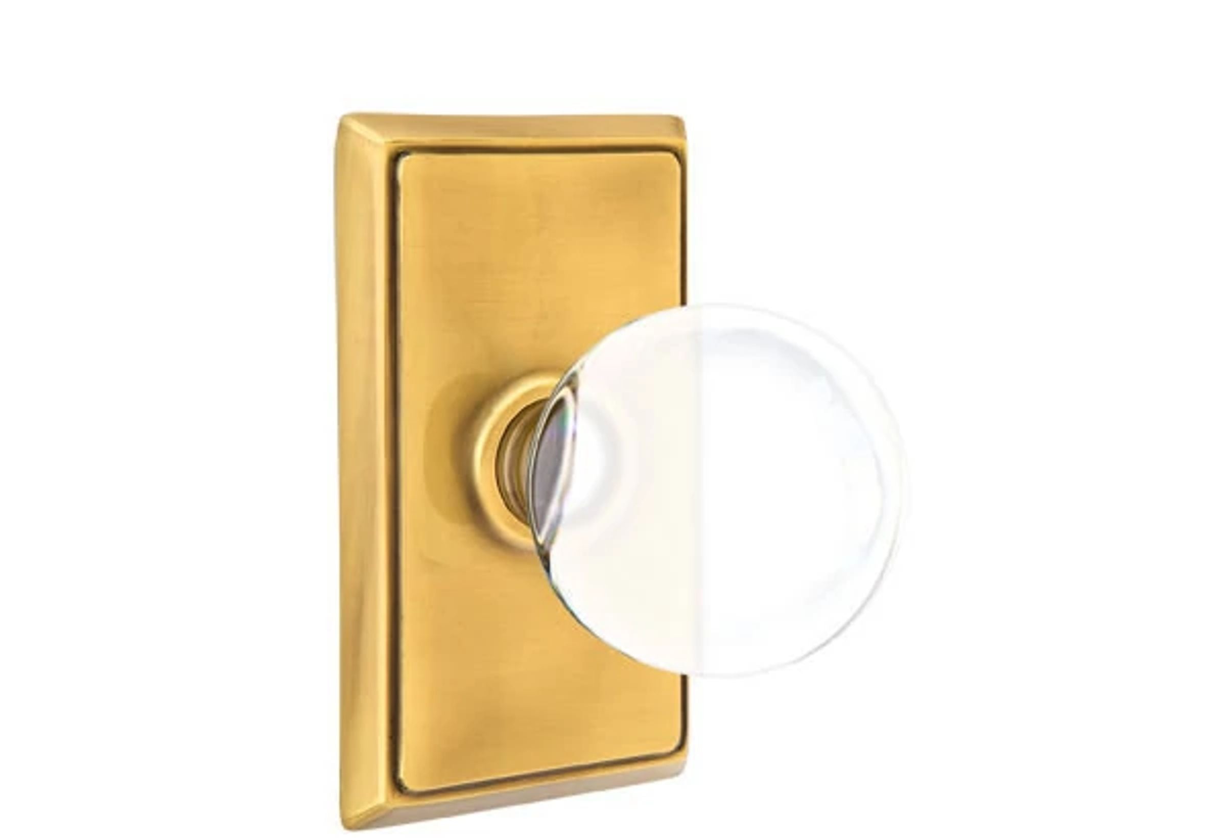 Emtek Concealed Fastener Bristol Glass Knob Set with Rectangular Rosette