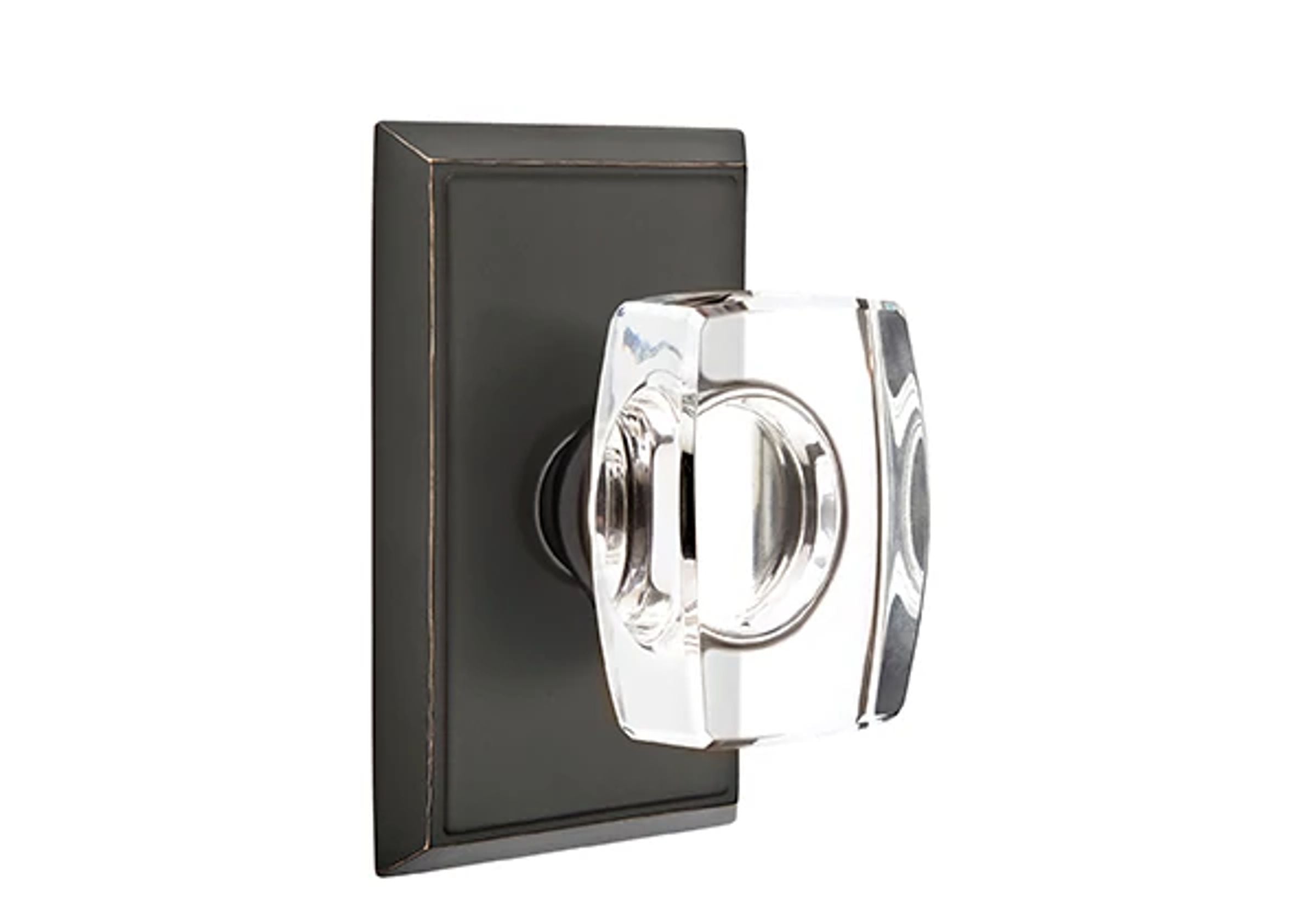 Emtek Windsor Glass Knob Set with Rectangular Rosette