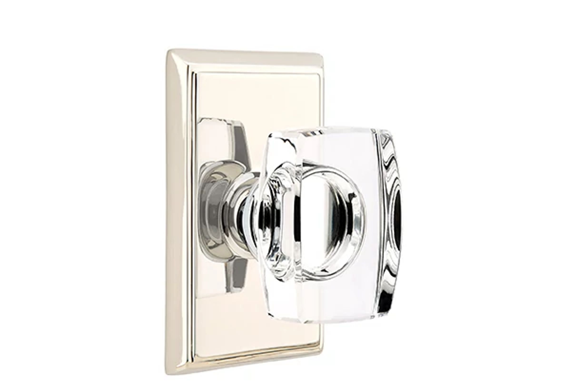 Emtek Windsor Glass Knob Set with Rectangular Rosette