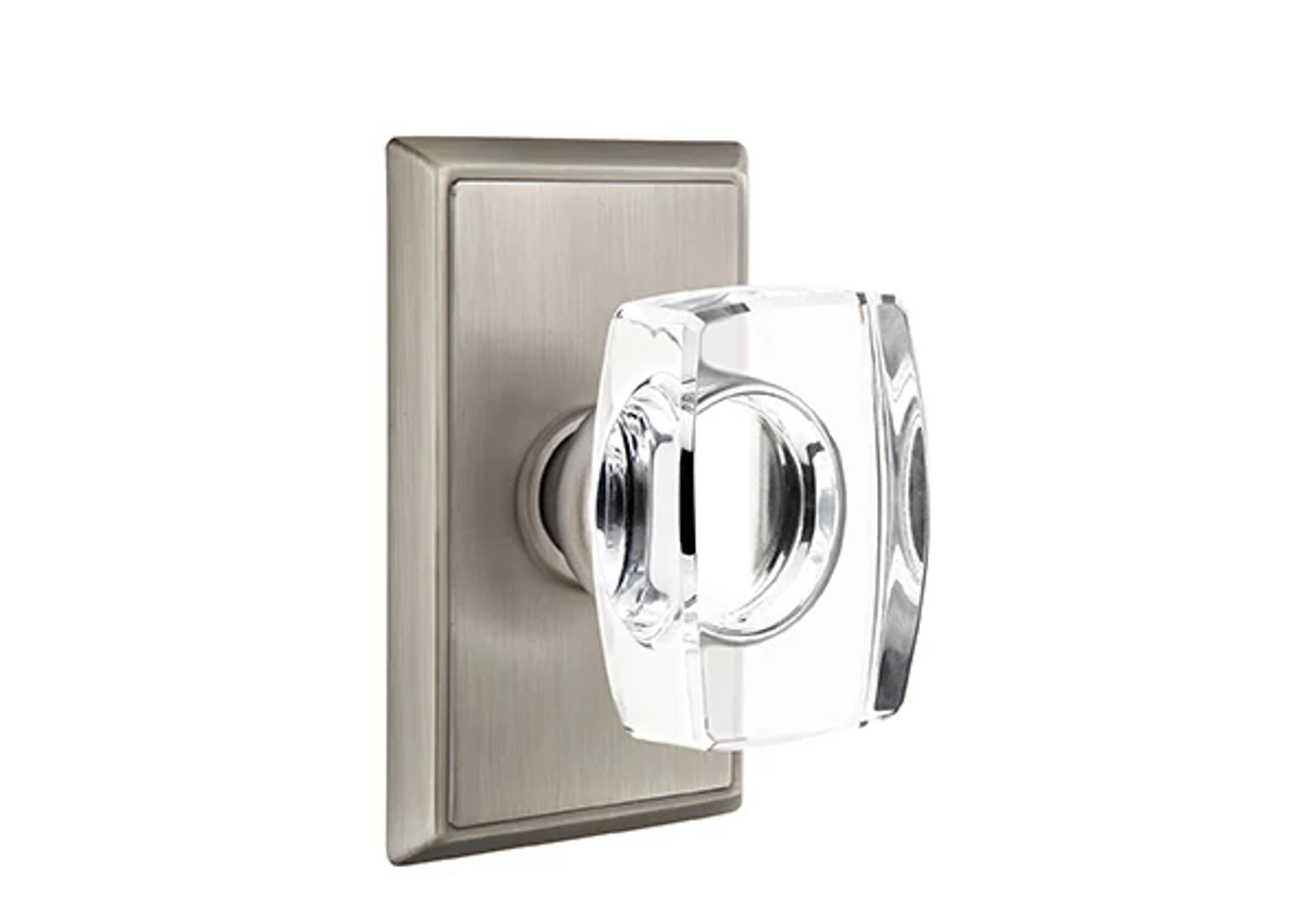 Emtek Concealed Fastener Windsor Glass Knob Set with Rectangular Rosette