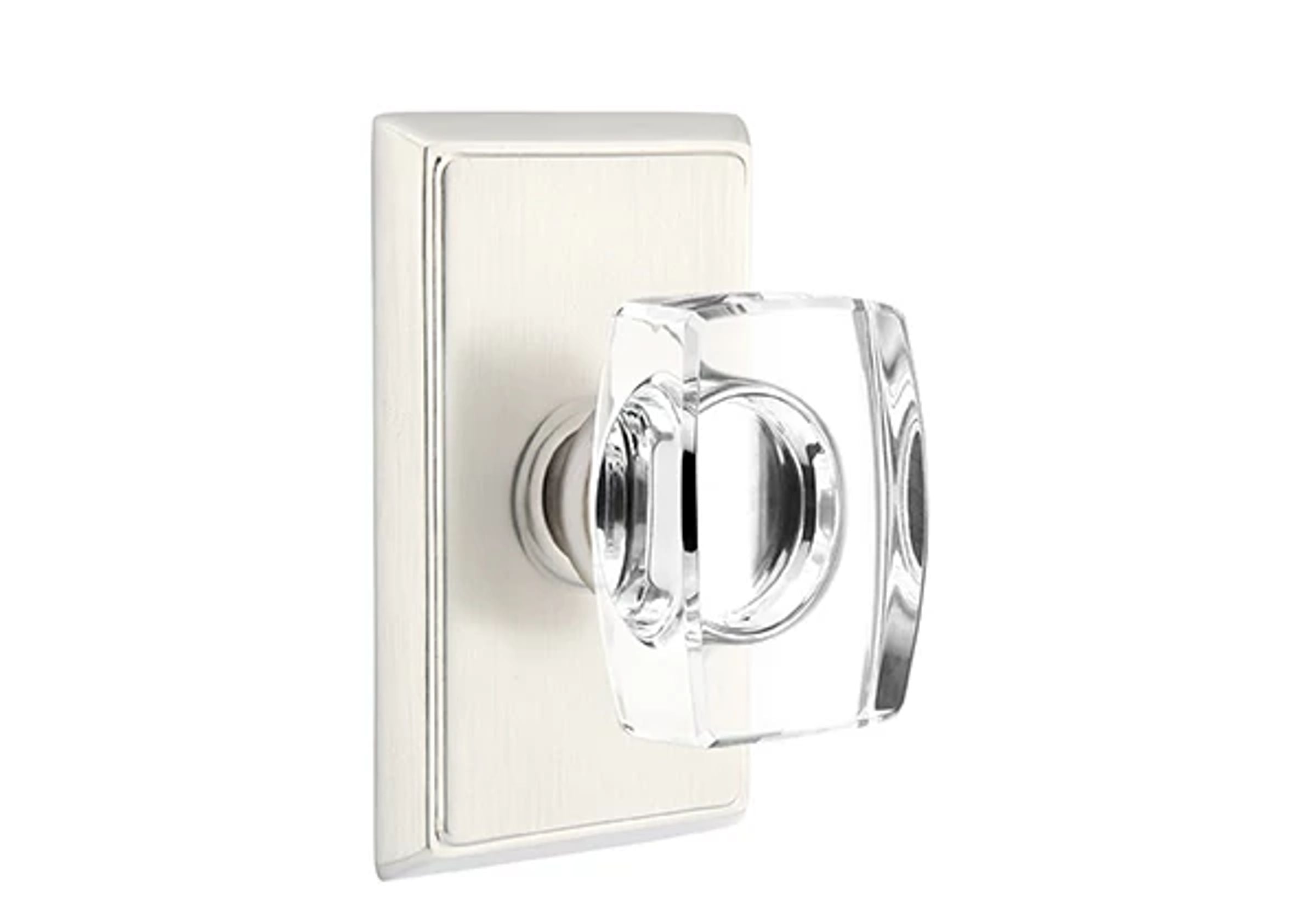 Emtek Concealed Fastener Windsor Glass Knob Set with Rectangular Rosette