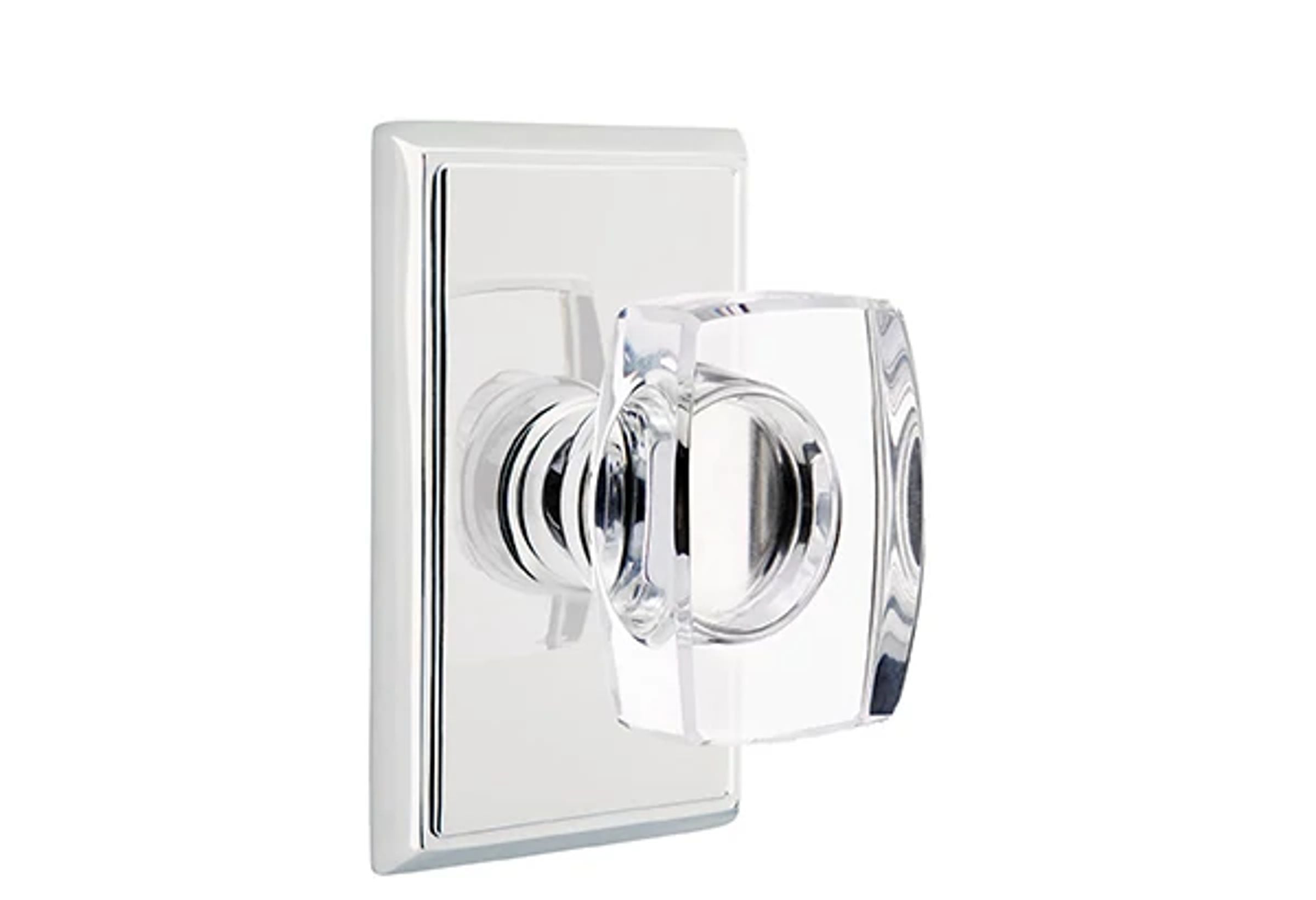 Emtek Concealed Fastener Windsor Glass Knob Set with Rectangular Rosette