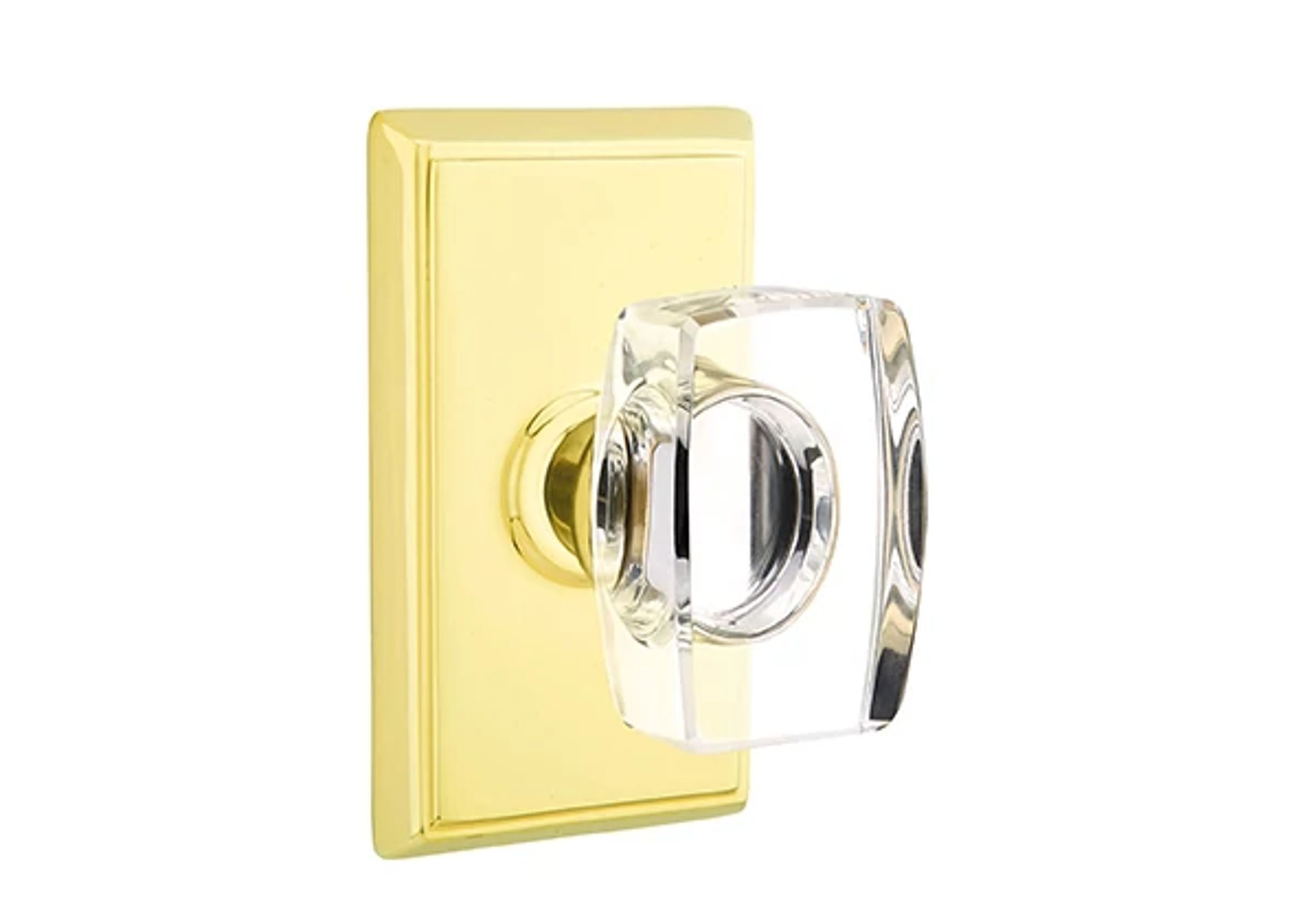 Emtek Windsor Glass Knob Set with Rectangular Rosette