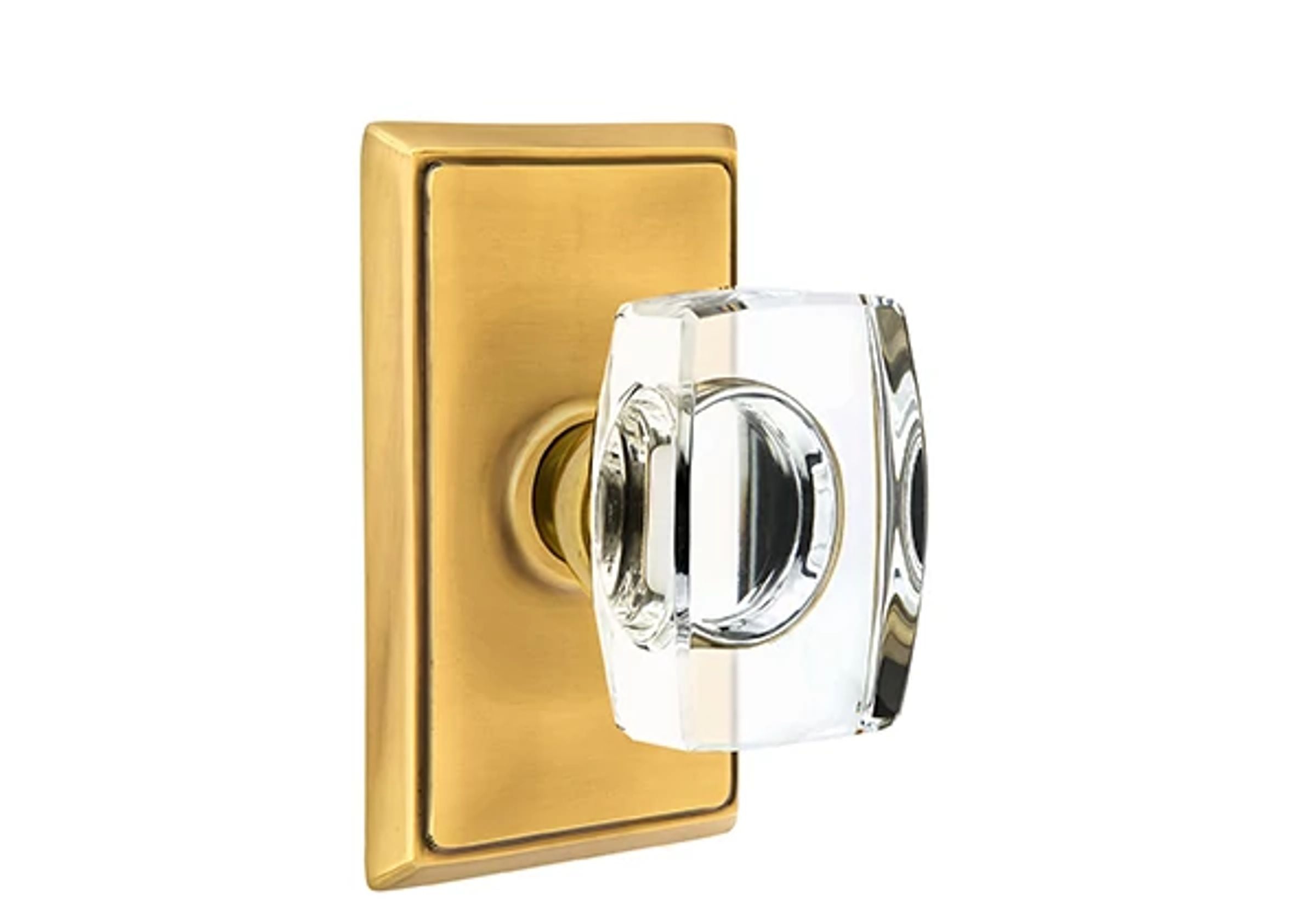 Emtek Concealed Fastener Windsor Glass Knob Set with Rectangular Rosette