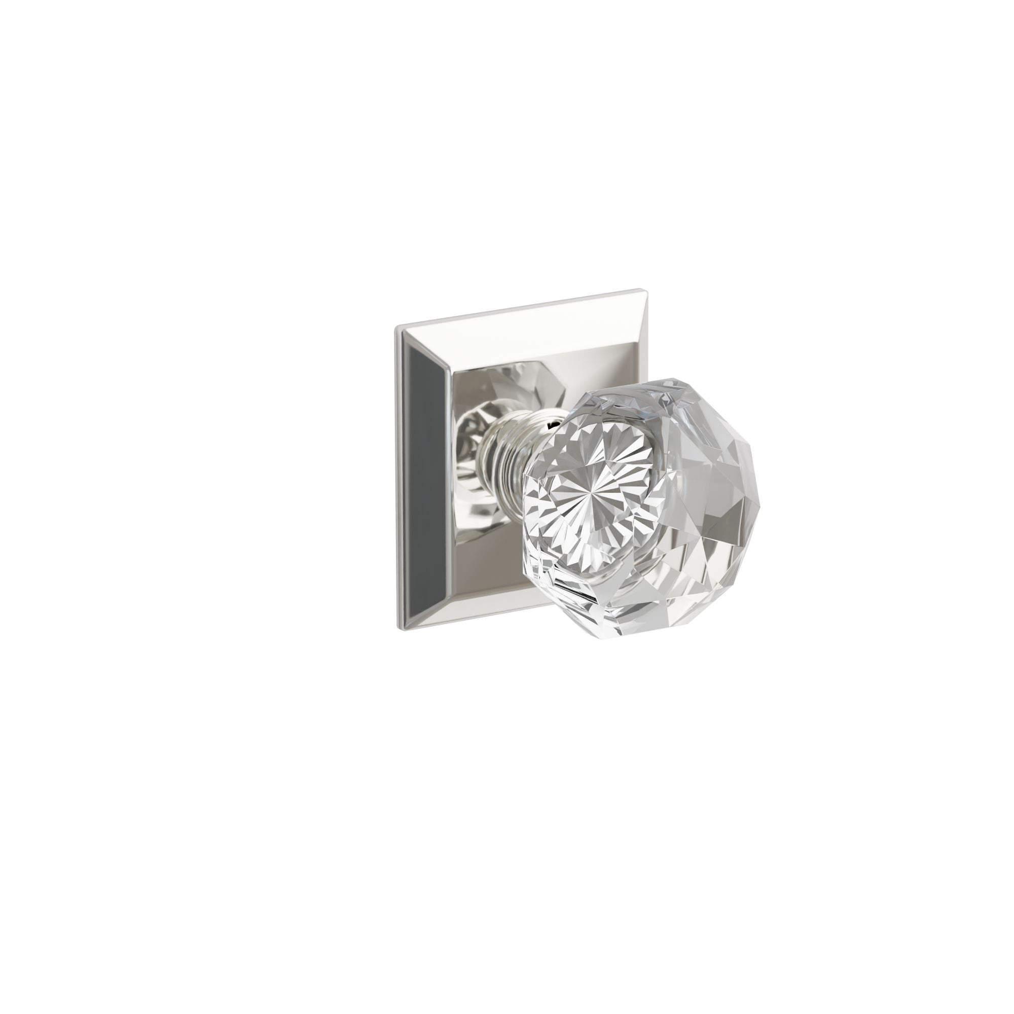 Emtek Diamond Glass Knob Set with Quincy Rosette