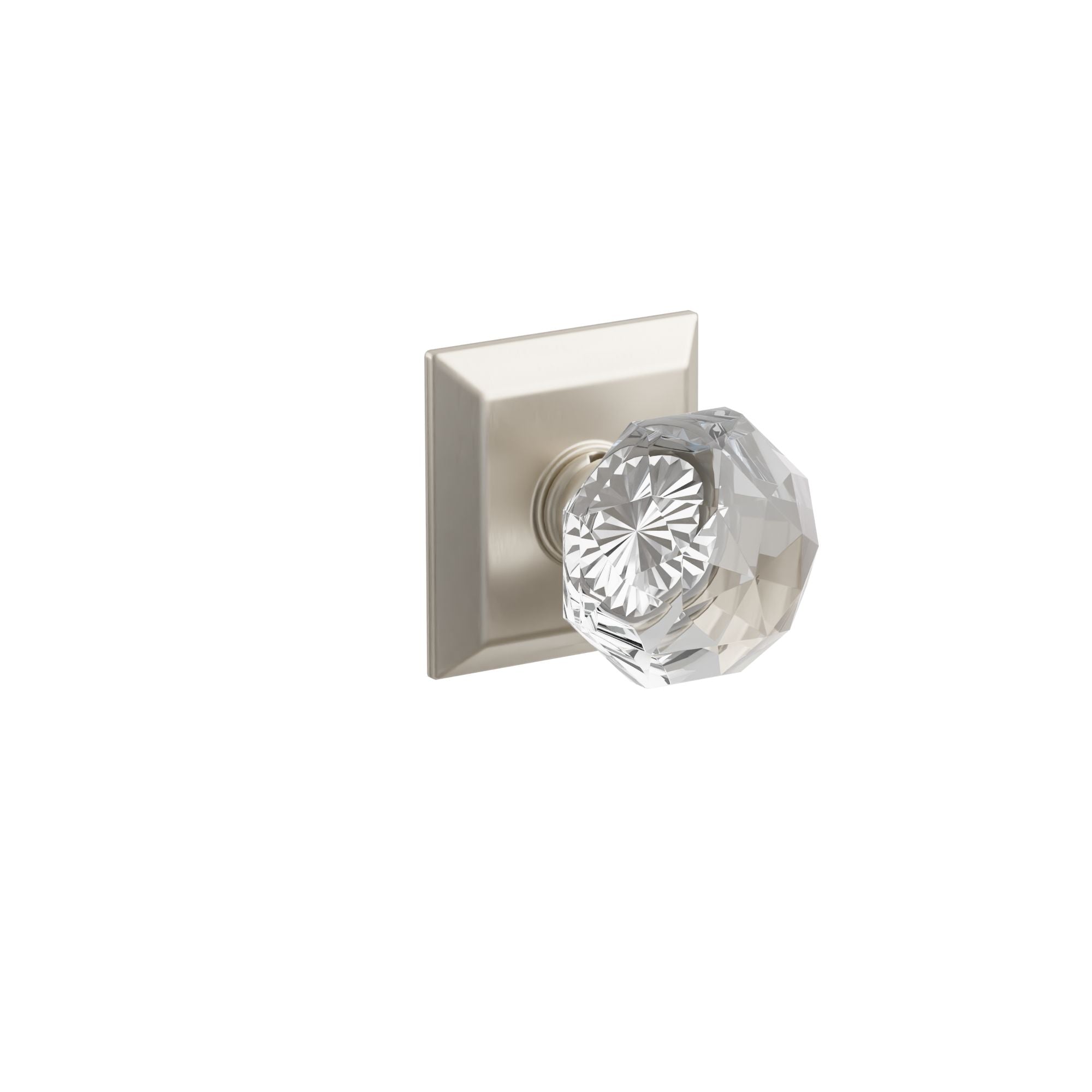 Emtek Concealed Fastener Diamond Glass Knob Set With Quincy Rosette