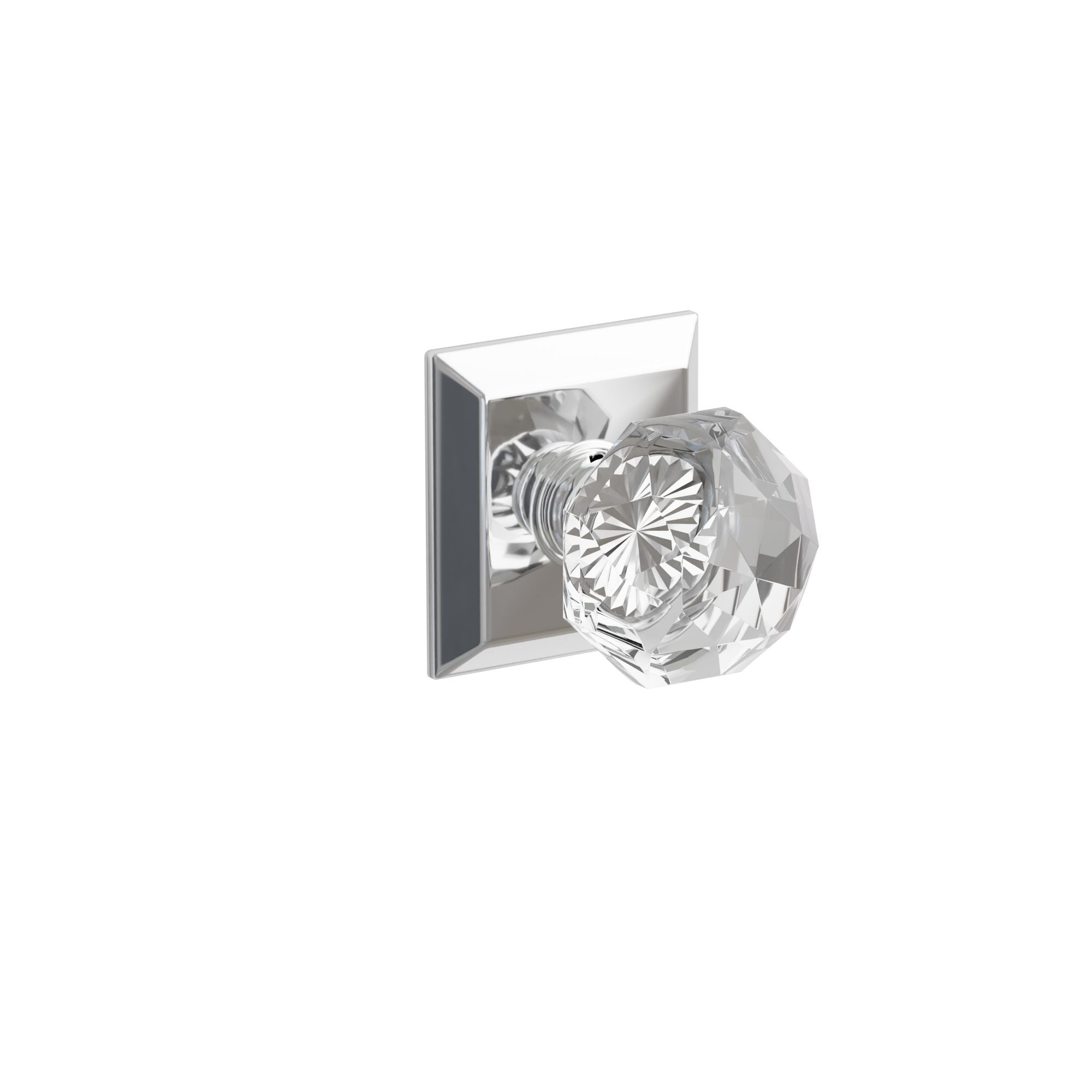 Emtek Concealed Fastener Diamond Glass Knob Set With Quincy Rosette