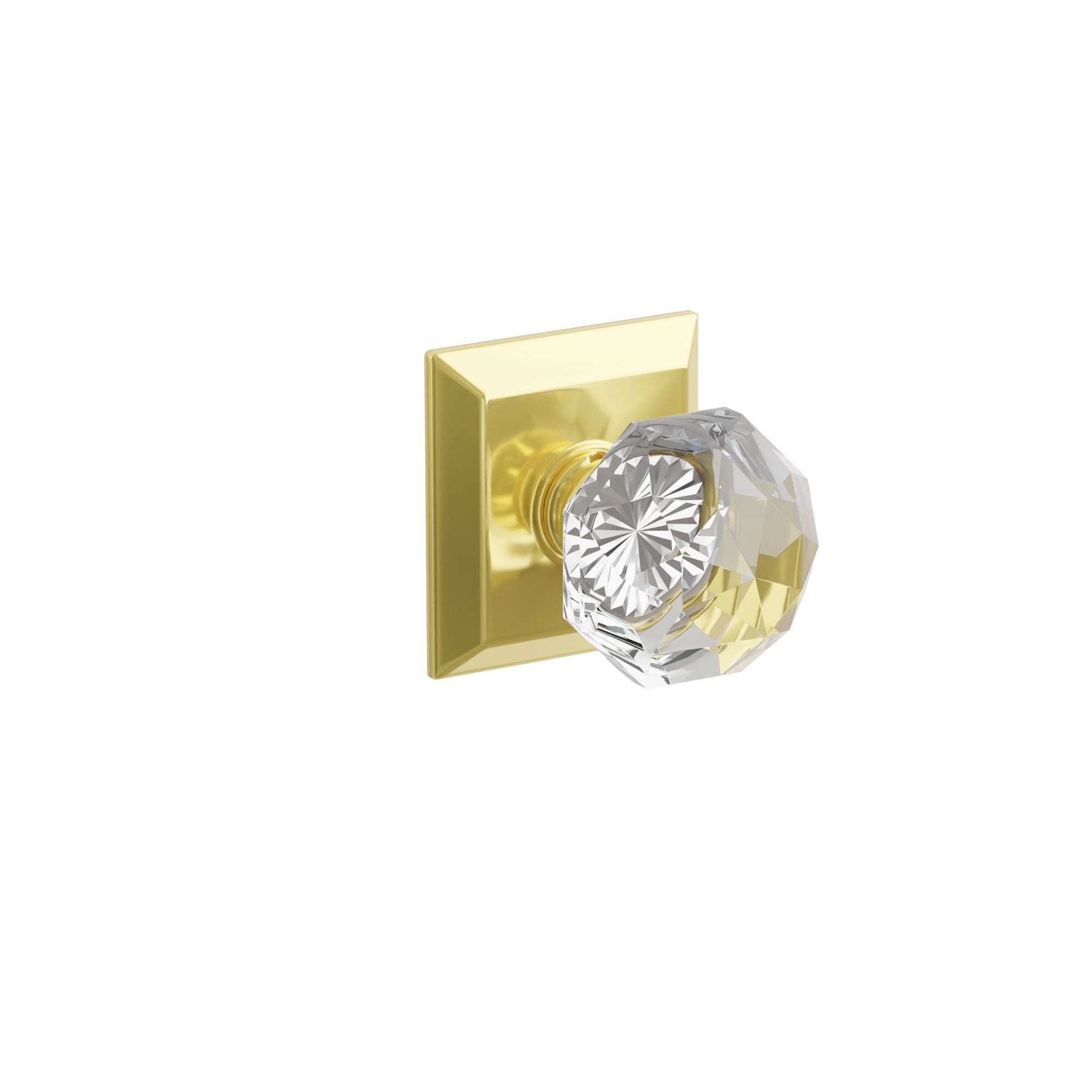 Emtek Diamond Glass Knob Set with Quincy Rosette