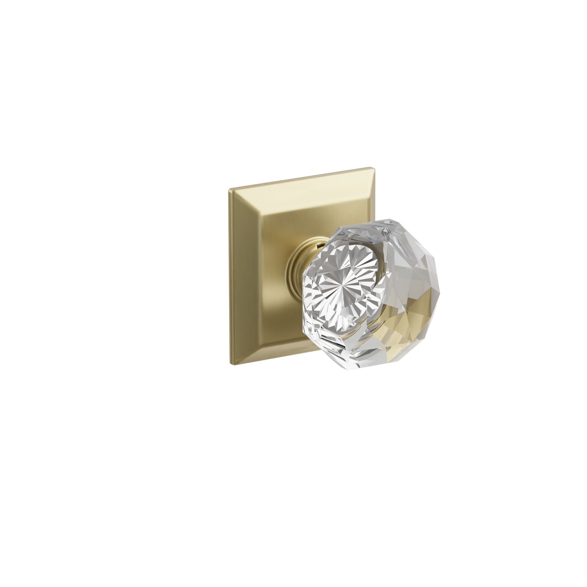 Emtek Diamond Glass Knob Set with Quincy Rosette