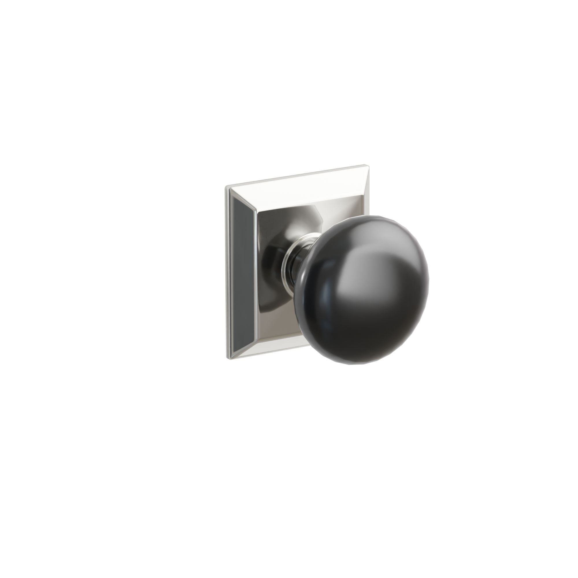 Emtek Concealed Fastener Ebony Porcelain Knob Set With Quincy Rosette