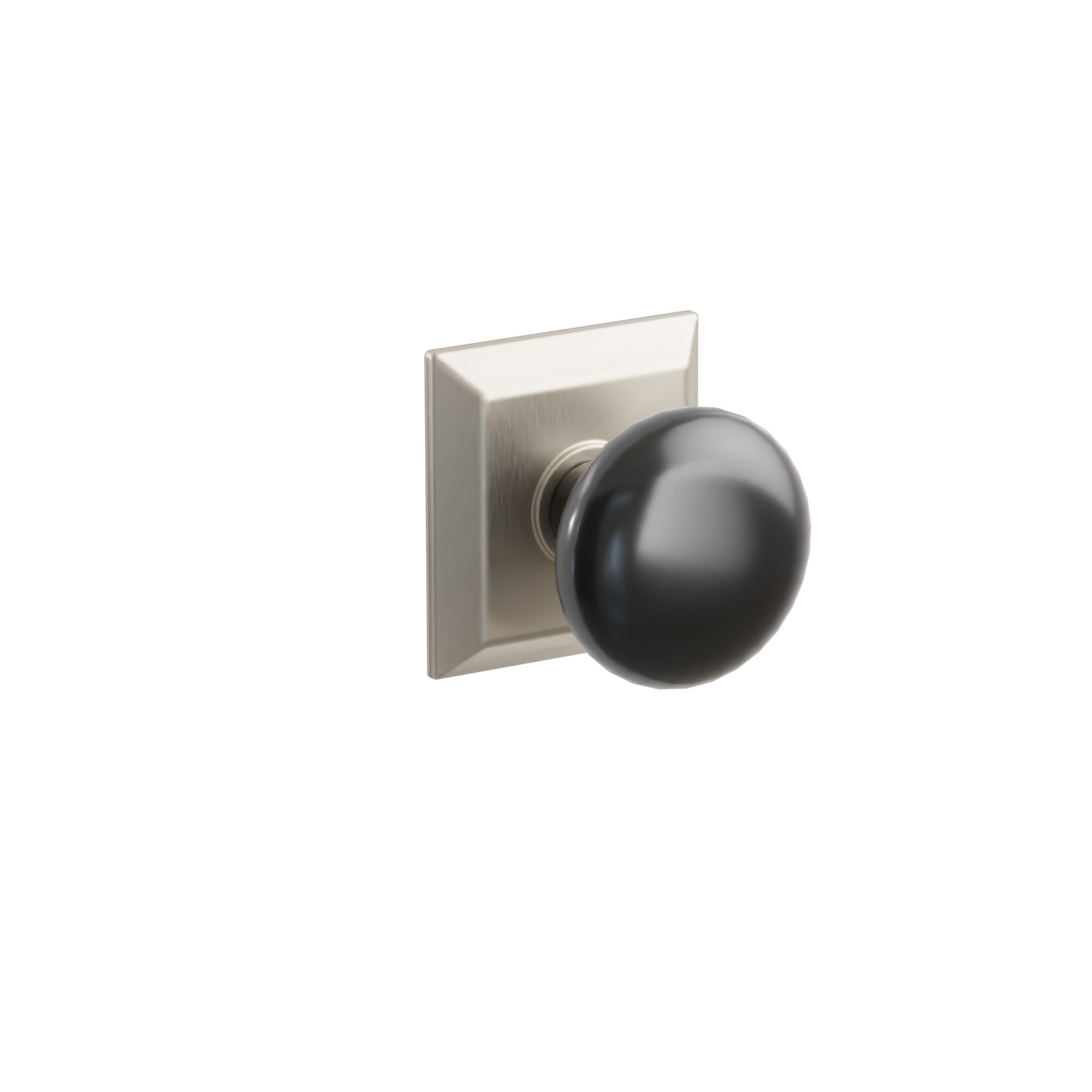Emtek Concealed Fastener Ebony Porcelain Knob Set With Quincy Rosette