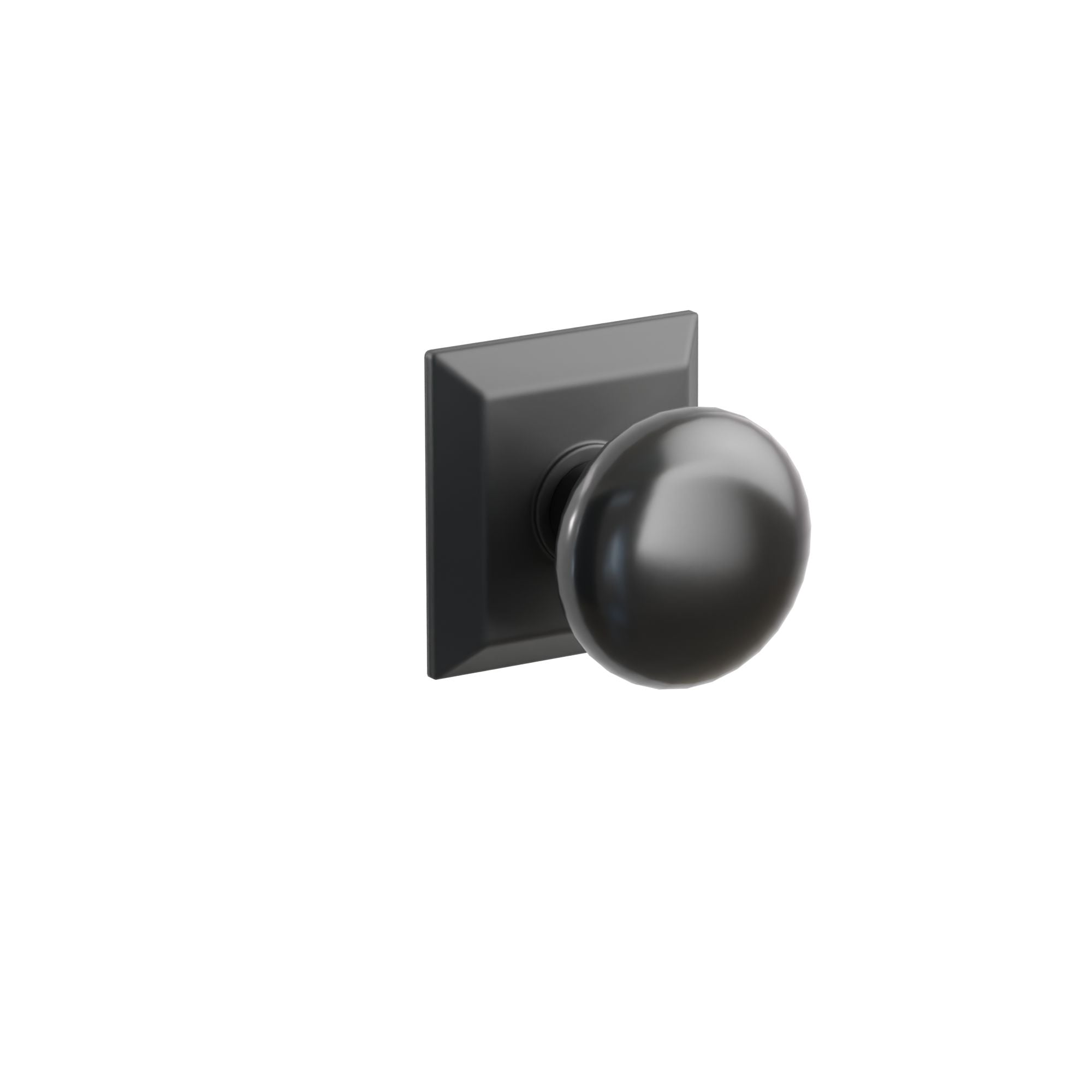Emtek Concealed Fastener Ebony Porcelain Knob Set With Quincy Rosette