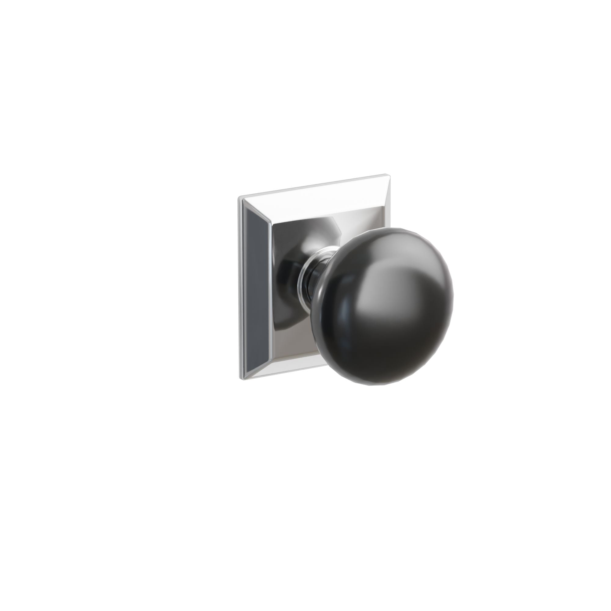 Emtek Concealed Fastener Ebony Porcelain Knob Set With Quincy Rosette