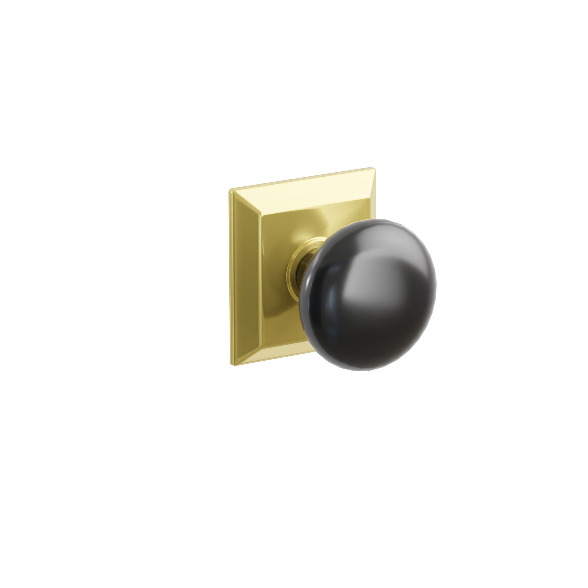 Emtek Ebony Porcelain Knob Set with Quincy Rosette