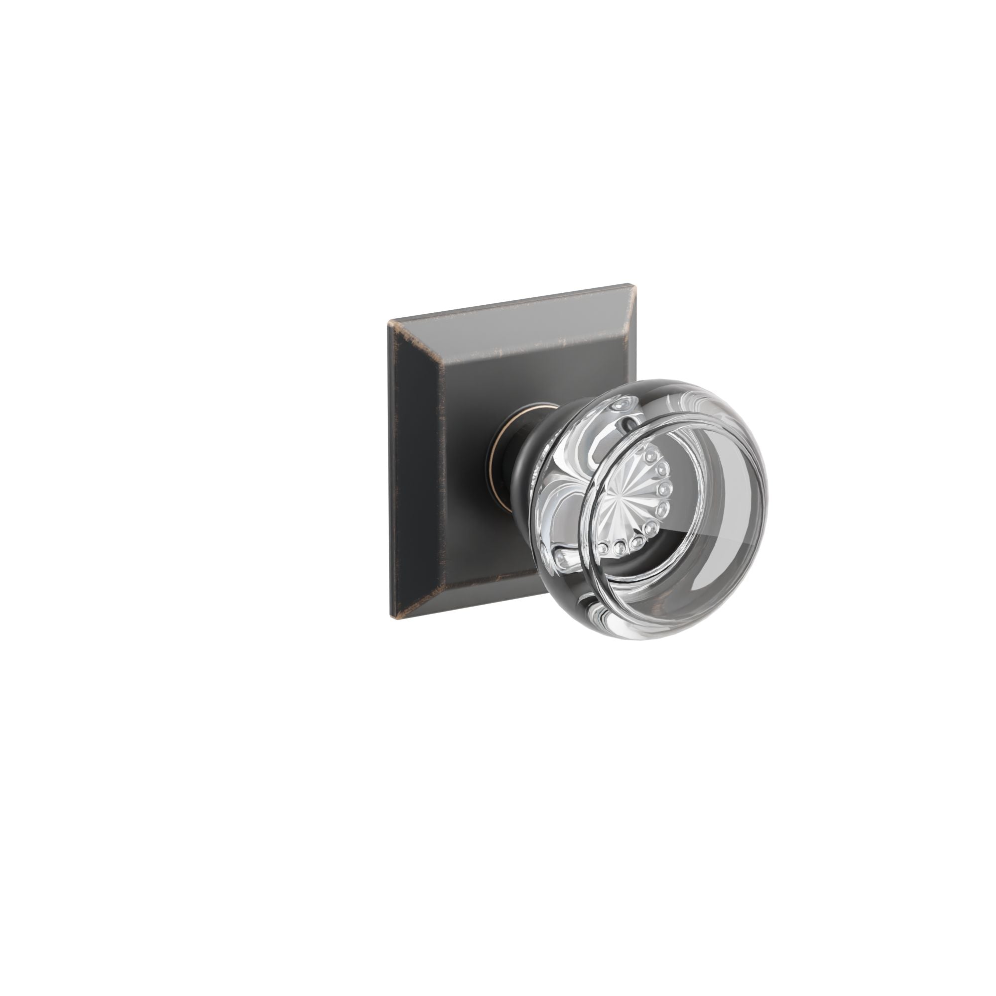 Emtek Concealed Fastener Georgetown Glass Knob Set With Quincy Rosette