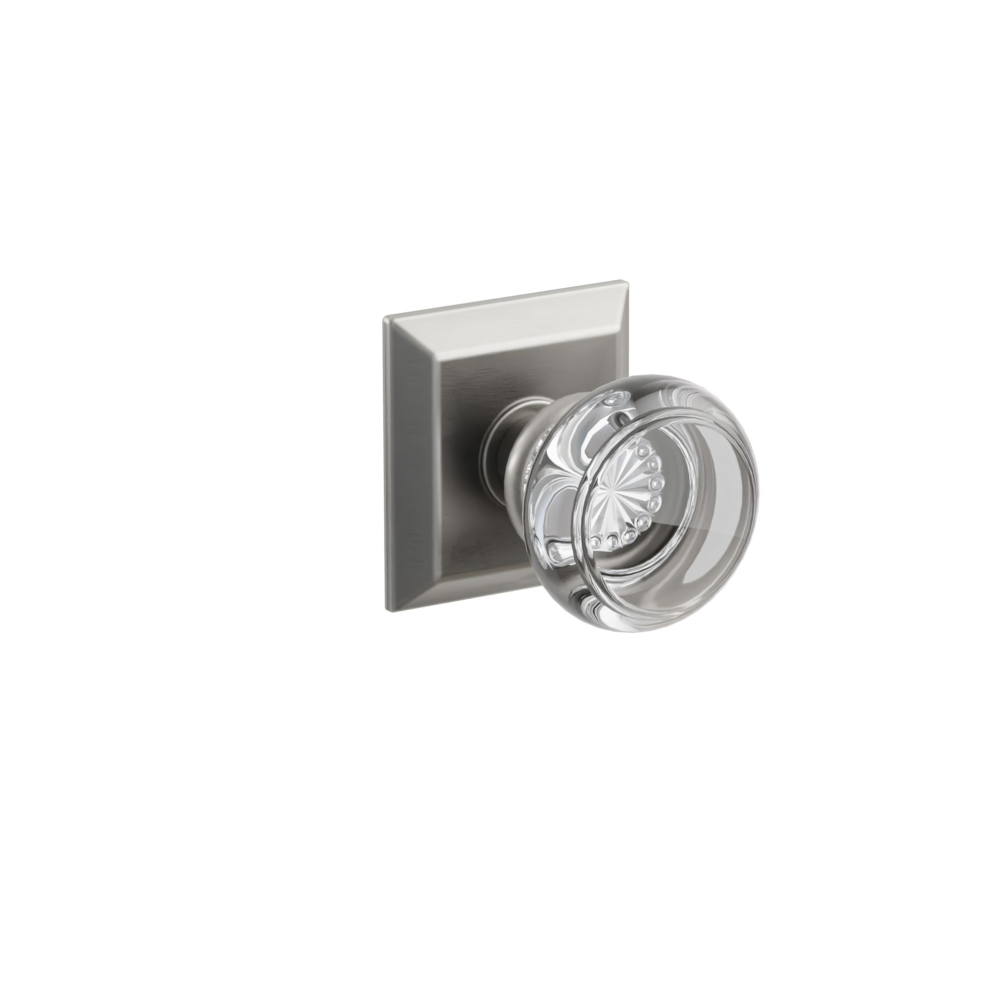 Emtek Concealed Fastener Georgetown Glass Knob Set With Quincy Rosette