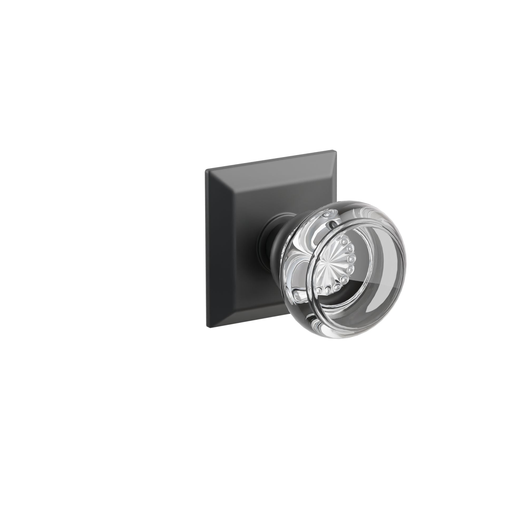 Emtek Concealed Fastener Georgetown Glass Knob Set With Quincy Rosette