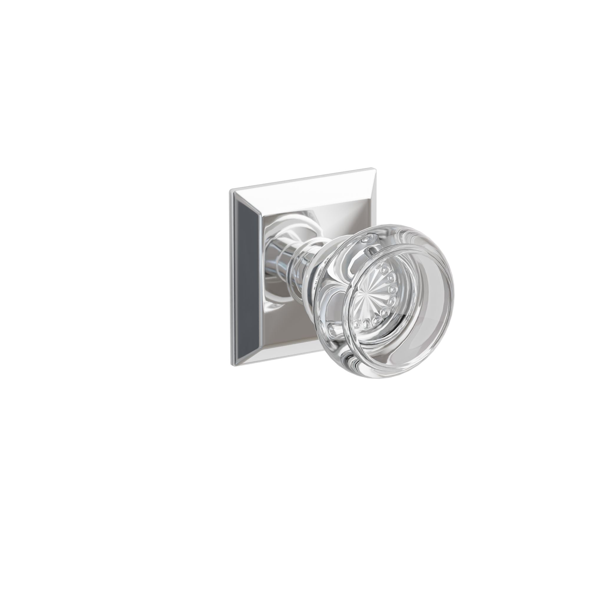 Emtek Concealed Fastener Georgetown Glass Knob Set With Quincy Rosette