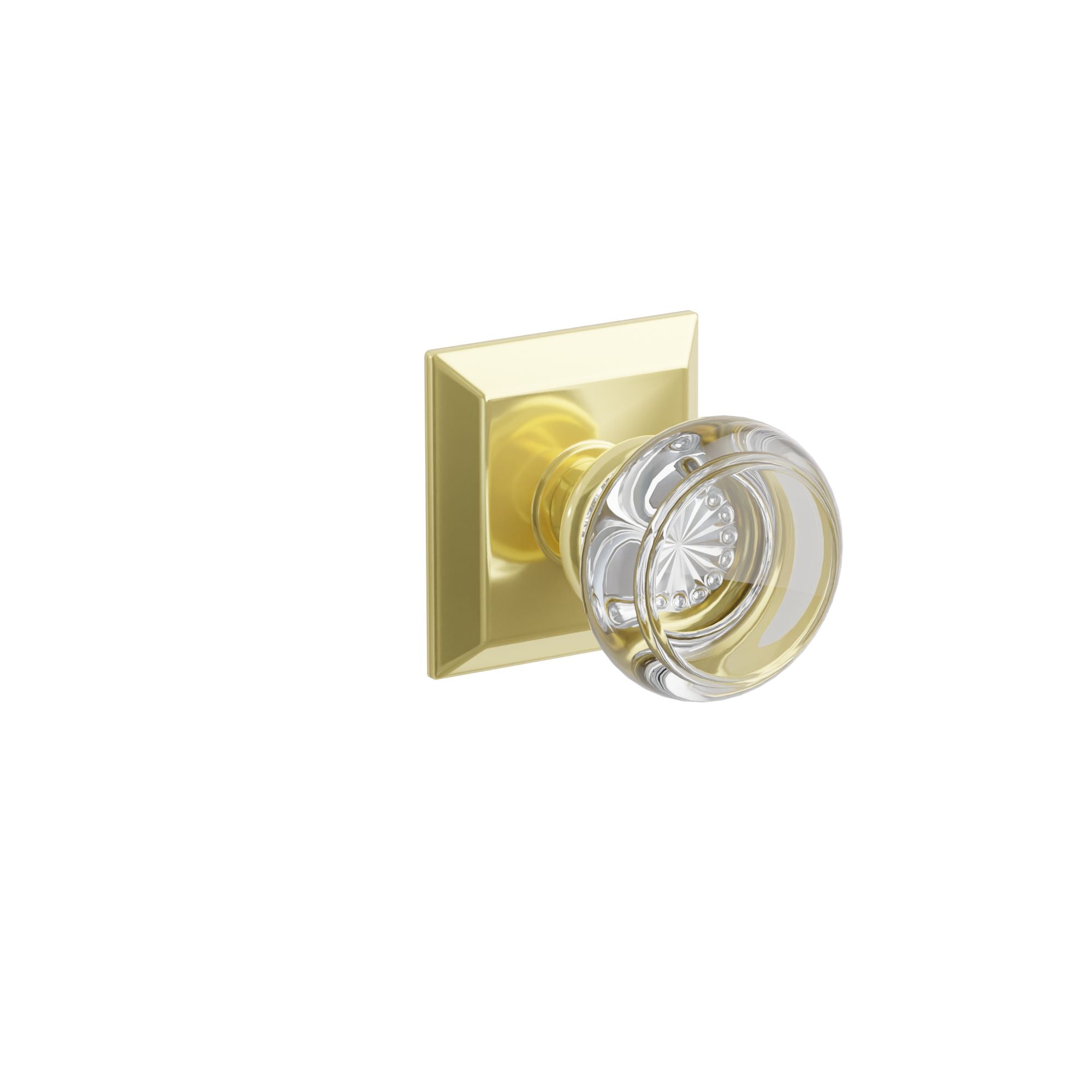 Emtek Concealed Fastener Georgetown Glass Knob Set With Quincy Rosette
