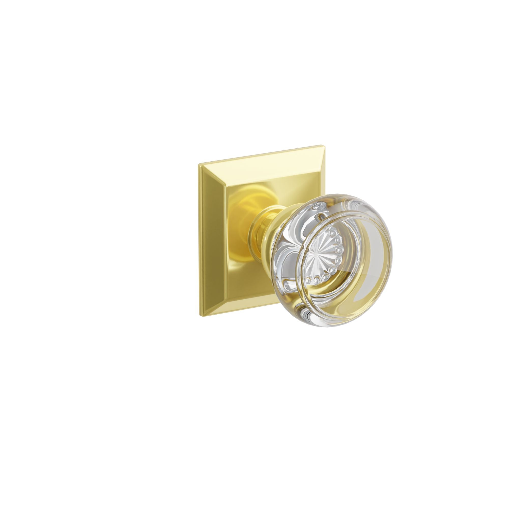 Emtek Concealed Fastener Georgetown Glass Knob Set With Quincy Rosette