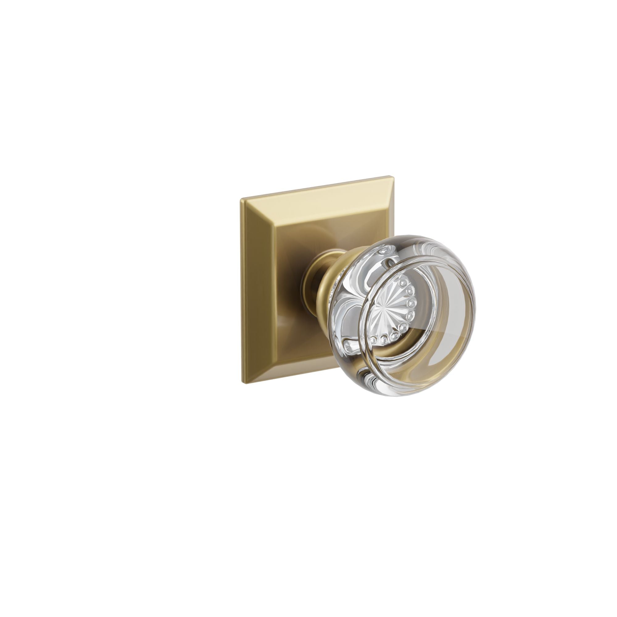 Emtek Concealed Fastener Georgetown Glass Knob Set With Quincy Rosette