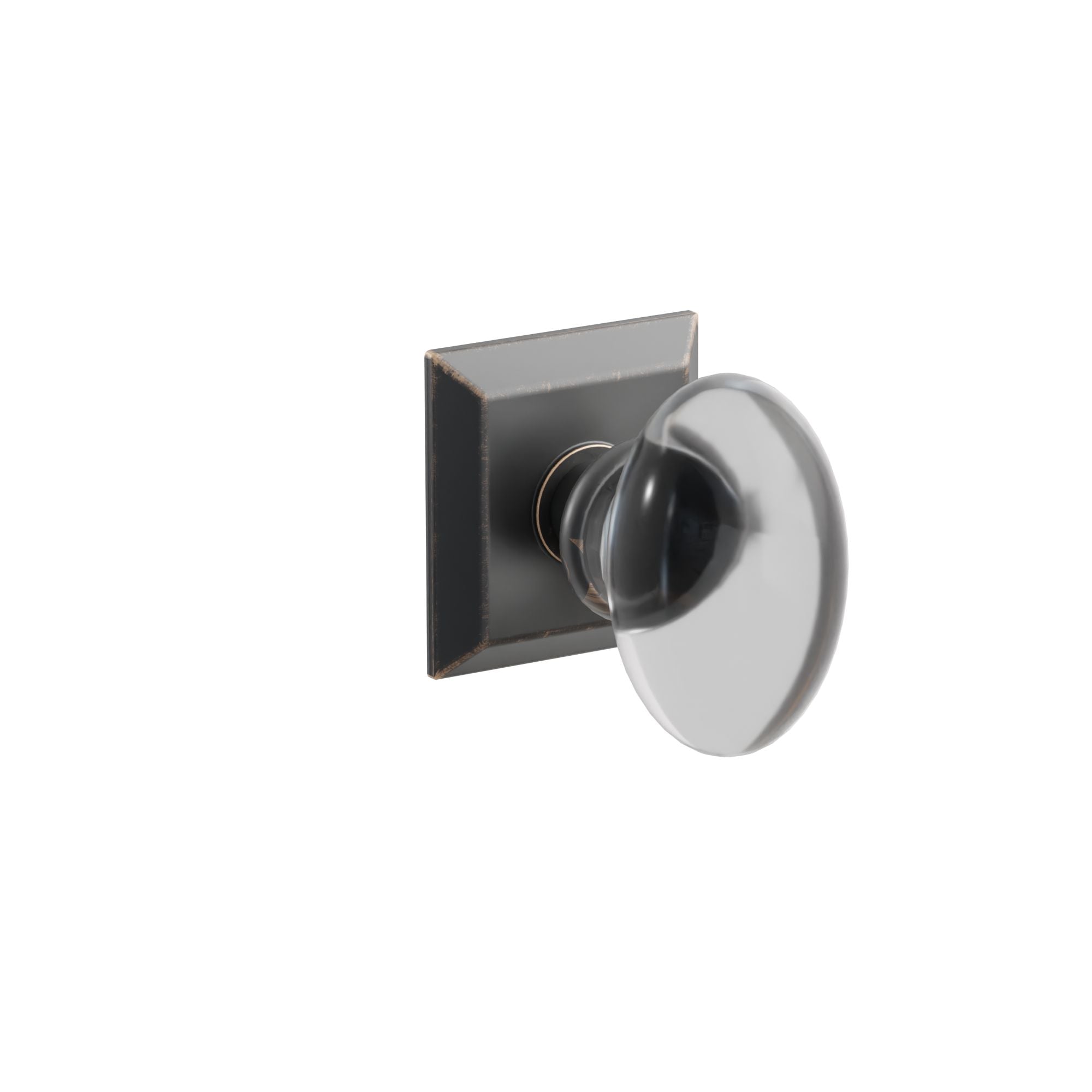Emtek Concealed Fastener Hampton Glass Knob Set With Quincy Rosette