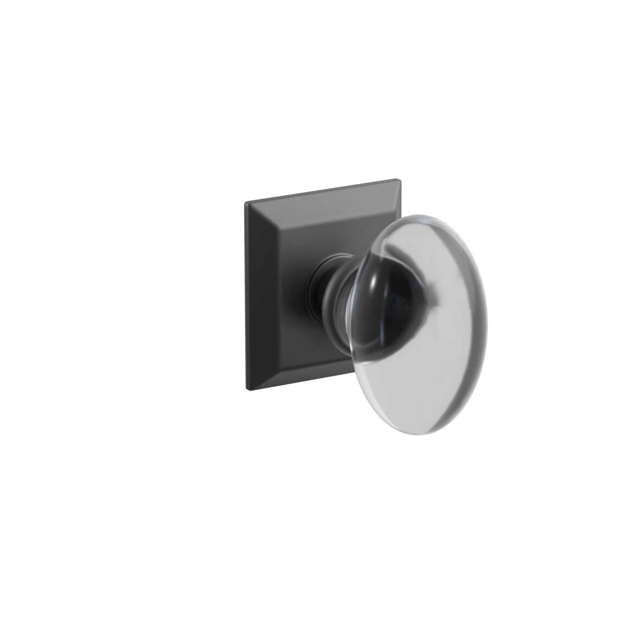 Emtek Concealed Fastener Hampton Glass Knob Set With Quincy Rosette