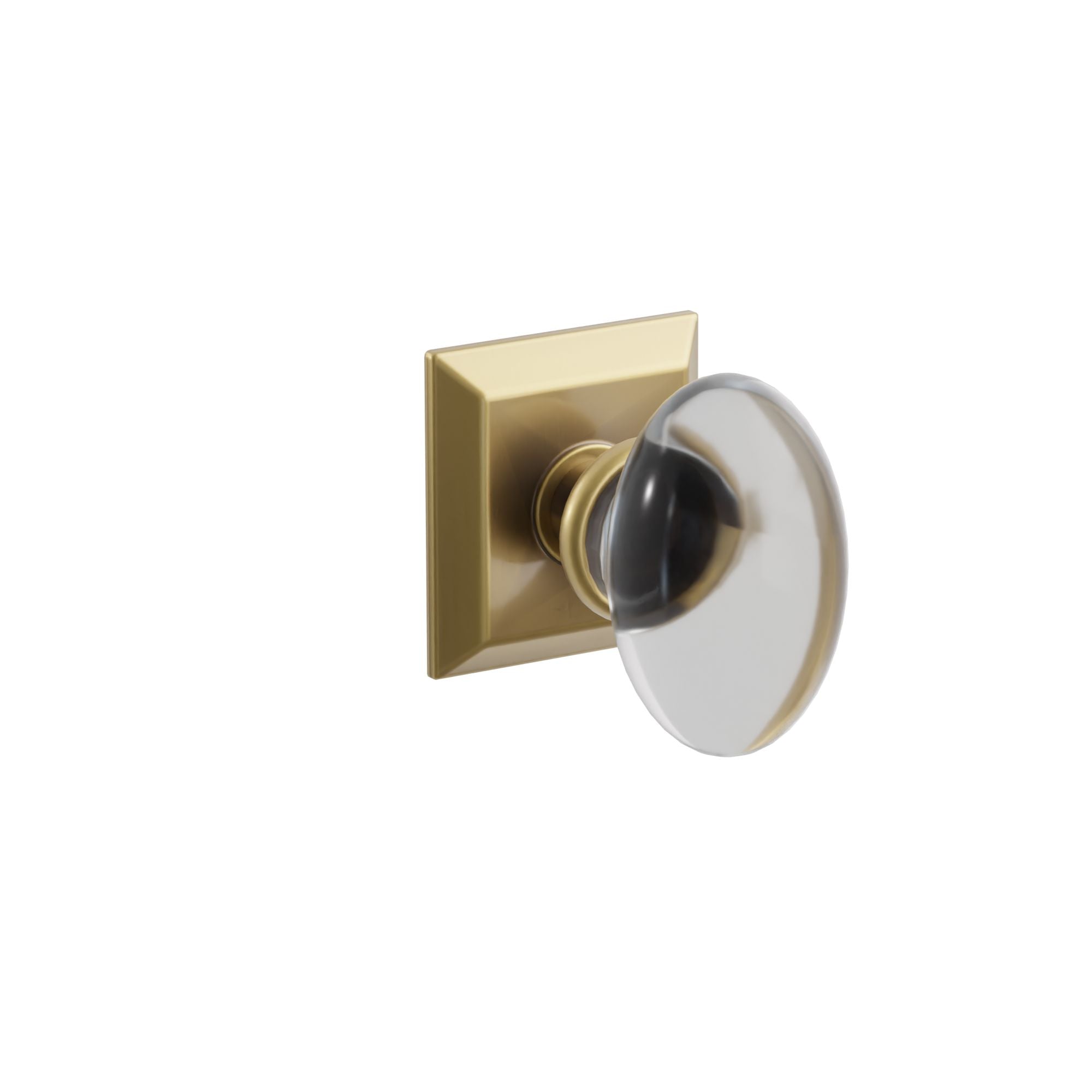 Emtek Concealed Fastener Hampton Glass Knob Set With Quincy Rosette