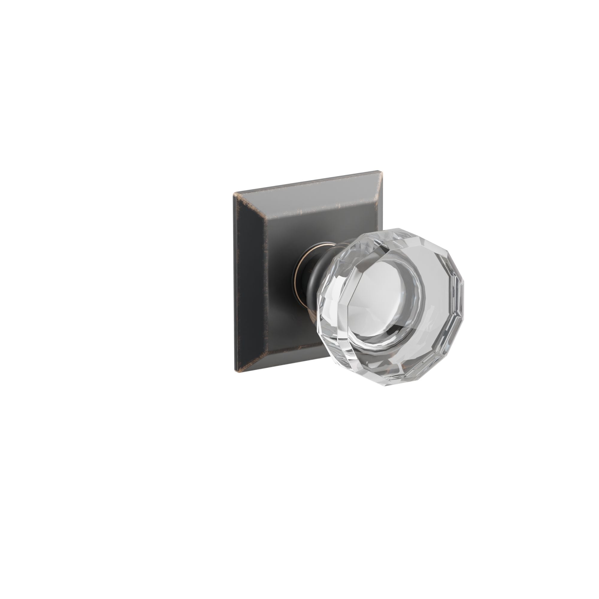 Emtek Lowell Glass Knob Set with Quincy Rosette