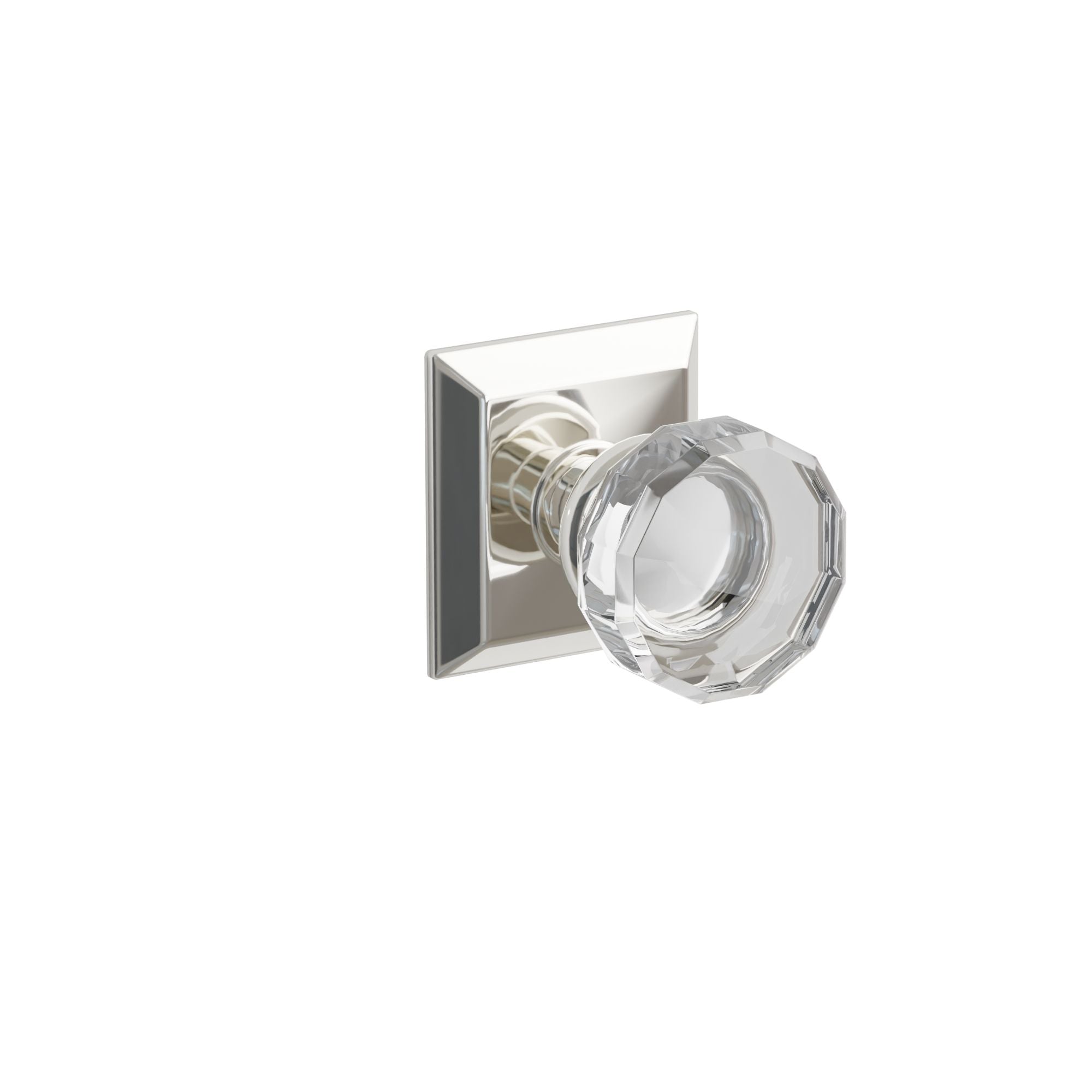 Emtek Concealed Fastener Lowell Glass Knob Set With Quincy Rosette