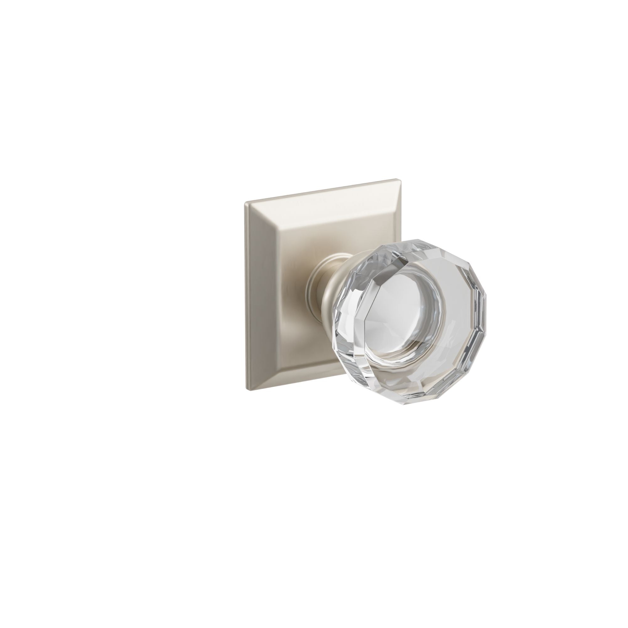 Emtek Concealed Fastener Lowell Glass Knob Set With Quincy Rosette